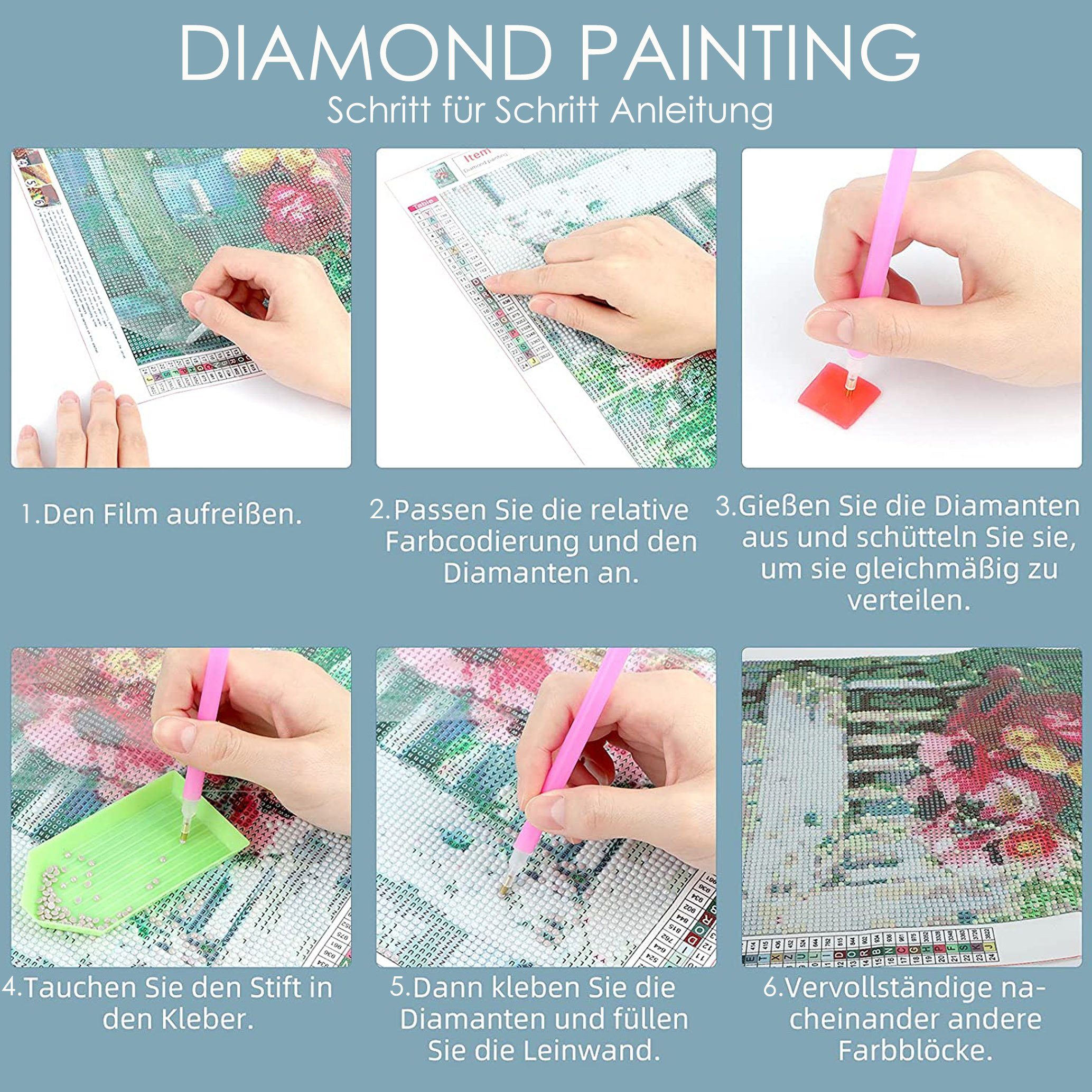 GOLDEN Gemälde GOLDEN 5D Diamond Painting Kinder Full Set 30 x 40cm – Bild 3 von 5