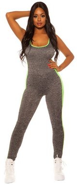 Koucla Overall sportlicher Jumpsuit mit Kapuze, Workout Fitness Sport Freizeit