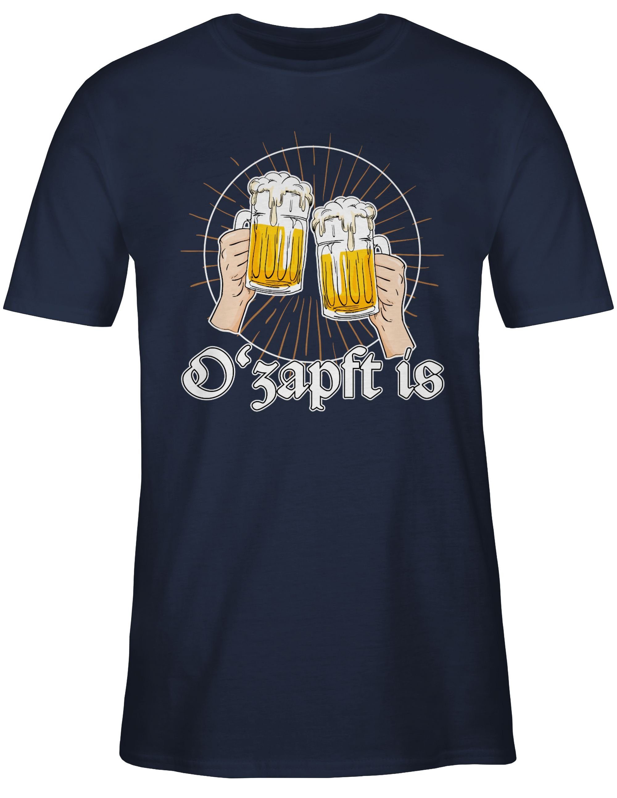 Blau angezapft Oktoberfest Bier Zapft 03 O Es für ist T-Shirt Shirtracer Anstich Navy is Herren O'zapft is Mode