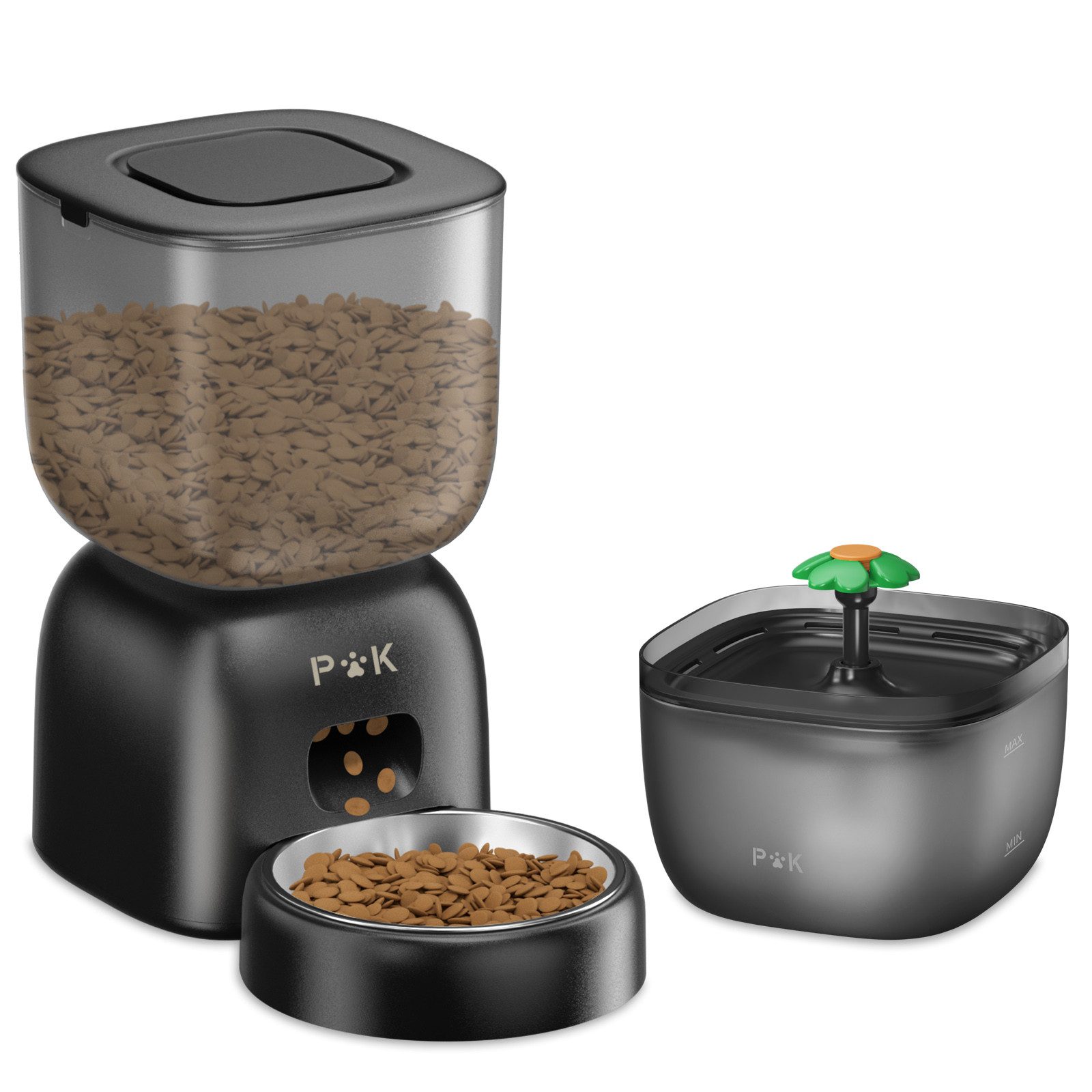Futterautomat Wasserfütterungsset Intelligenter Futterautomat für Katzen und Hunde