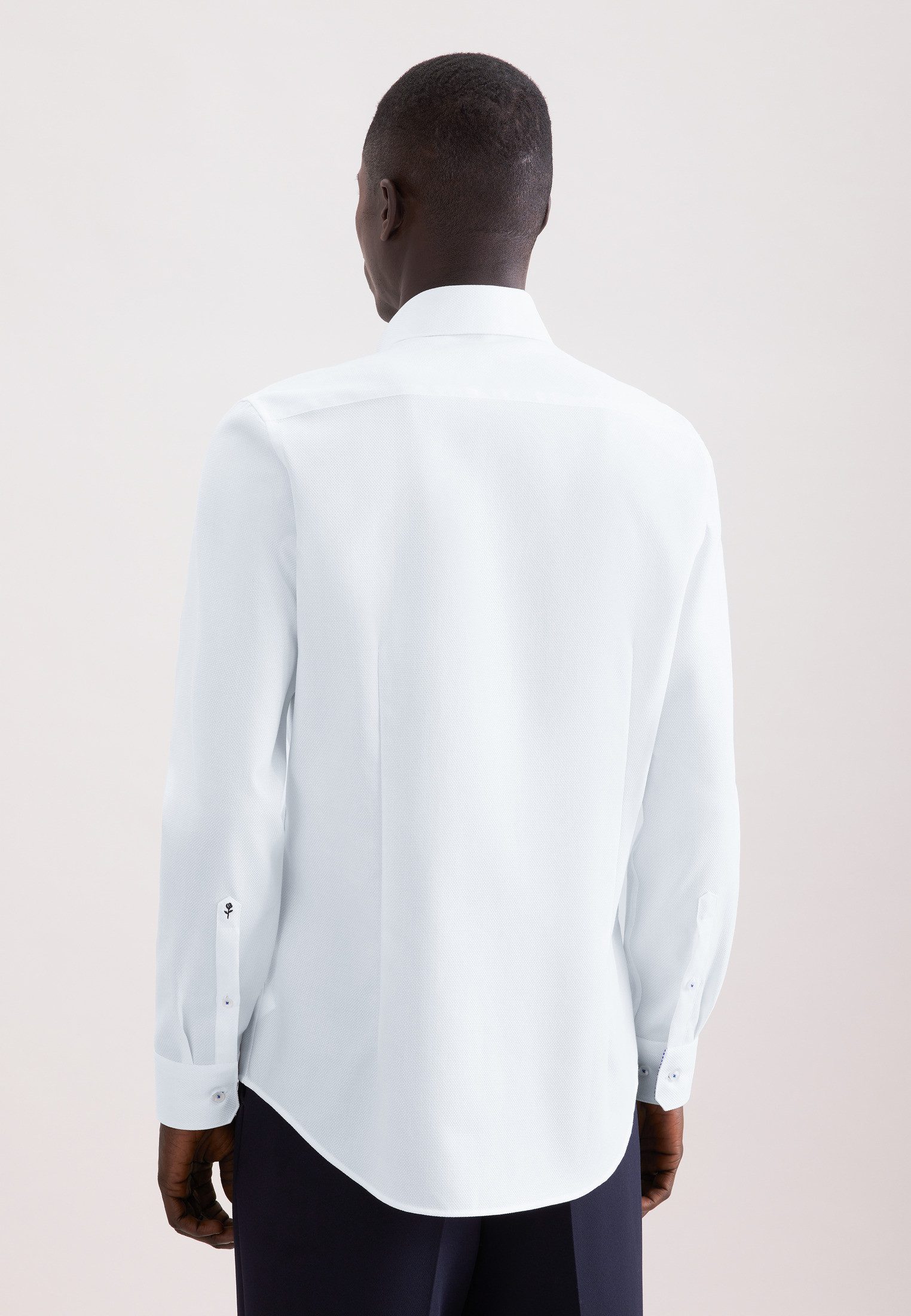 seidensticker Businesshemd Schwarze Rose X-Slim 1/1 Covered-Button-Down-Kragen Struktur