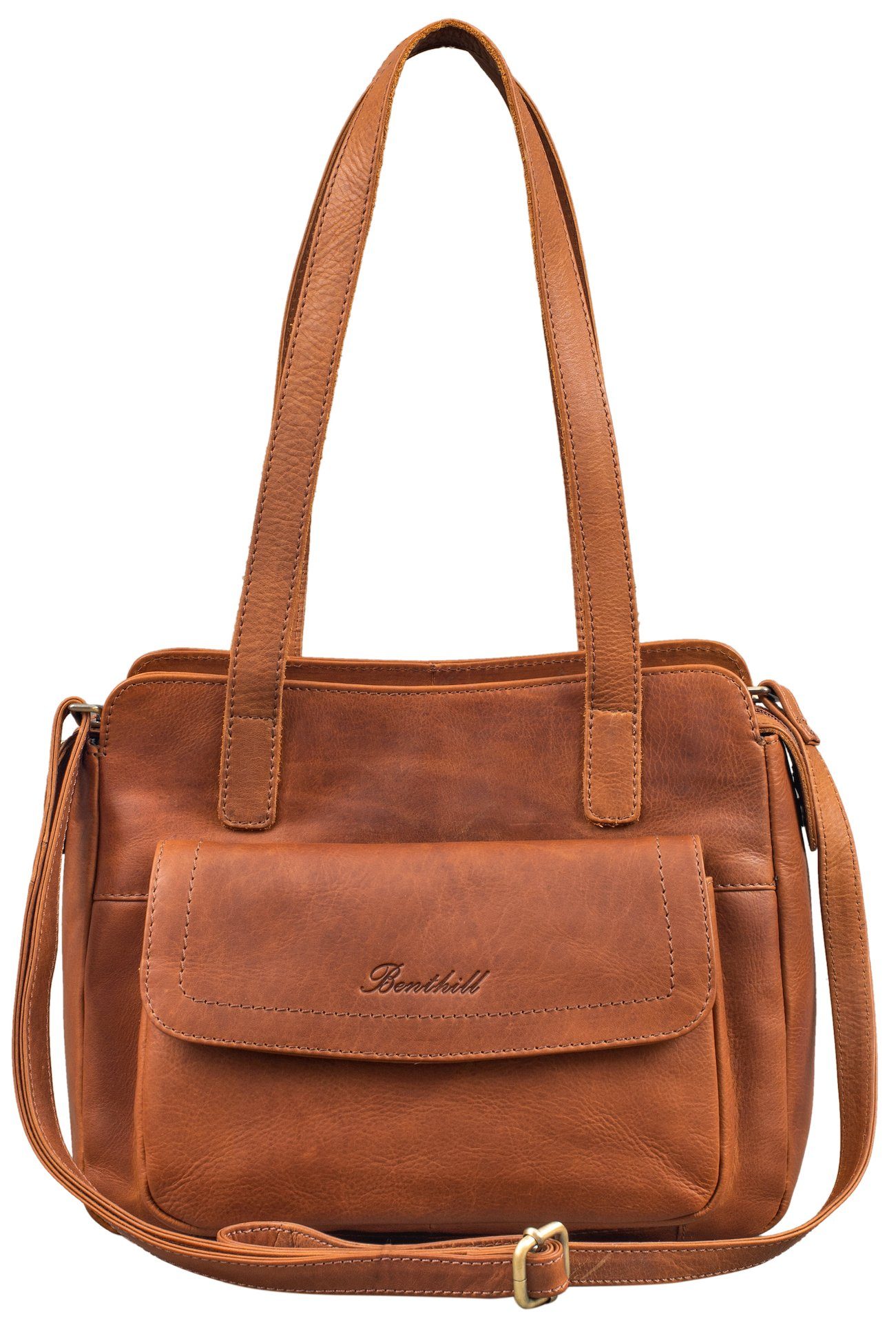 Benthill Handtasche Damen Echt Leder Henkeltasche Umhängegurt Vintage Tasch günstig online kaufen