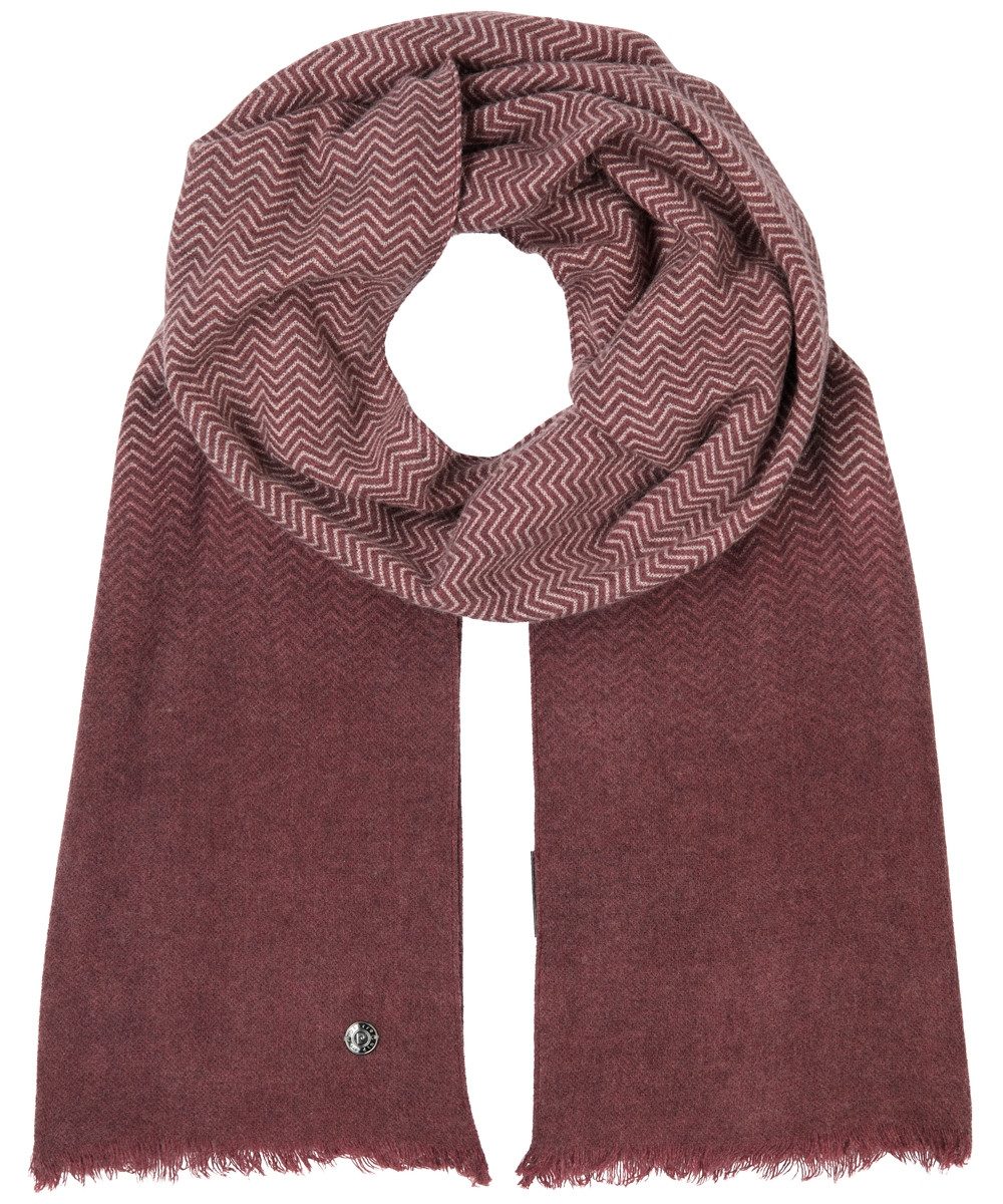 Pierre Cardin Strickschal Pierre Cardin leichter Webschal Zickzack und uni dunkelrot, (1-St), leicht