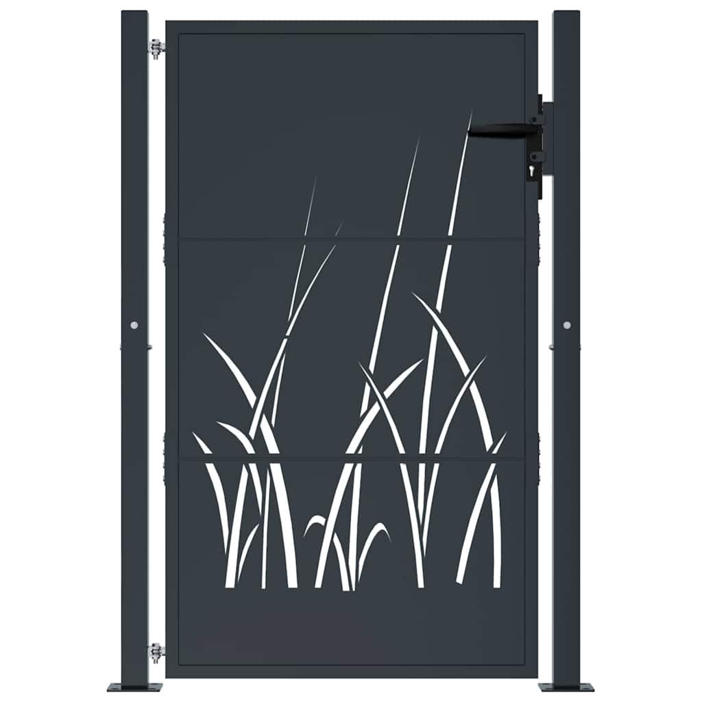vidaXL Gartentor Gartentor Anthrazit 100x125 cm Stahl Gras-Design
