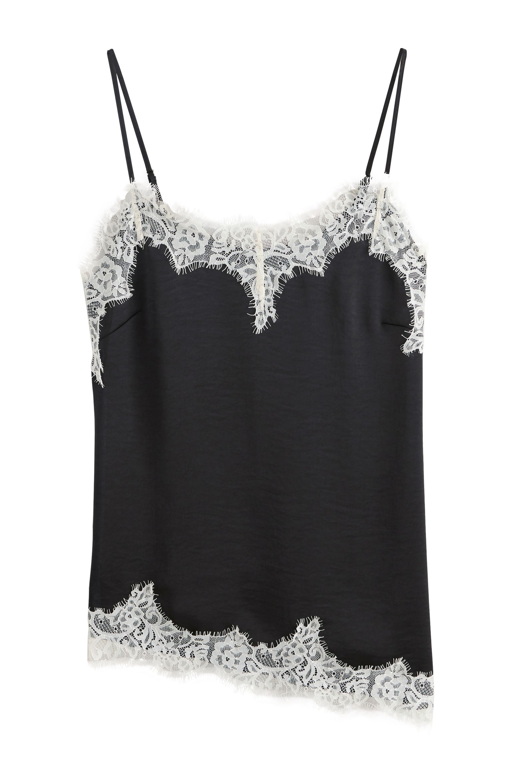 Next Trägertop Cami-Trägertop mit Spitze und asymmetrischem Saum (1-tlg)