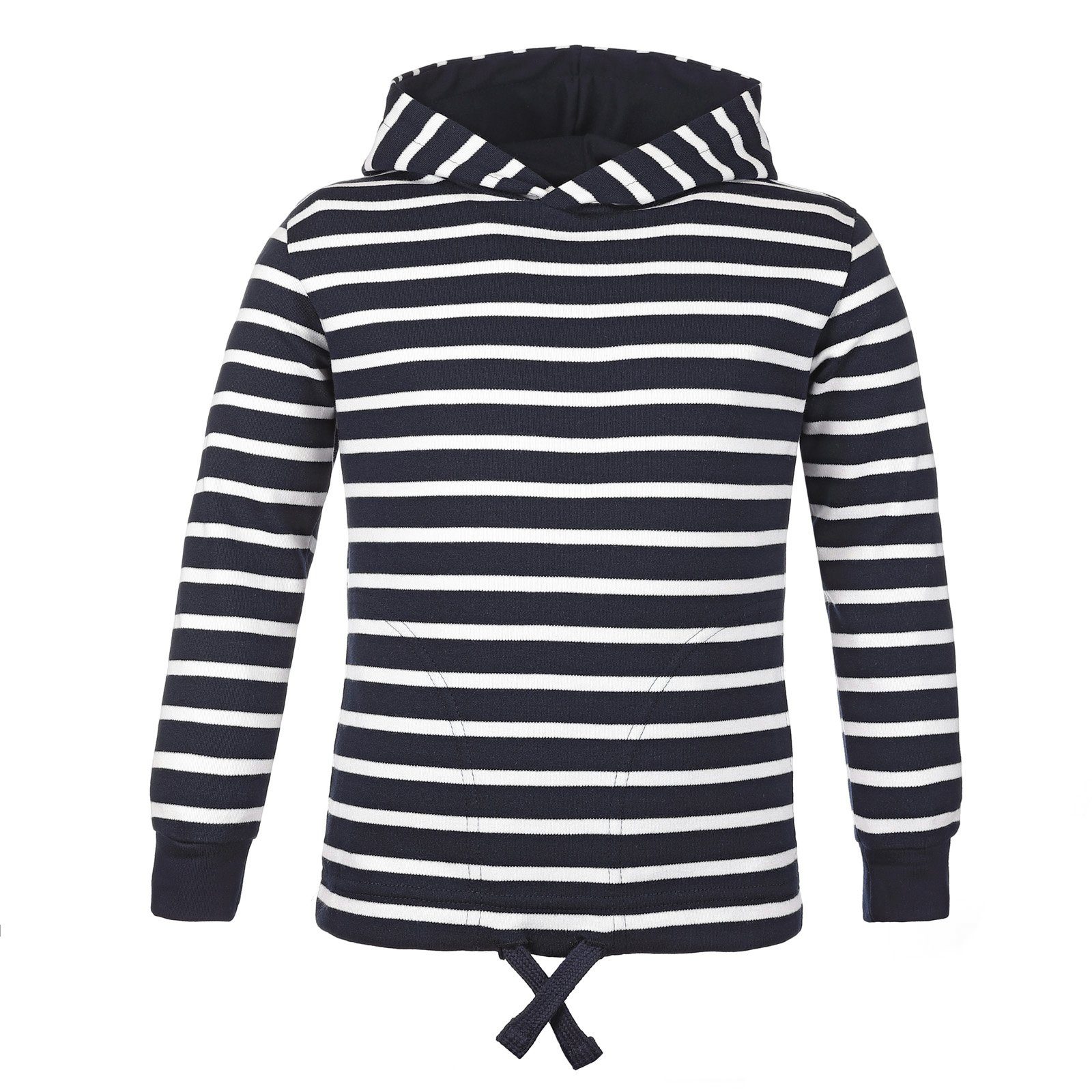 modAS Kapuzenpullover (1-tlg) Bretonisches Kinder Kapuzenshirt - Longsleeve gestreift aus Baumwolle (05) blau / weiß | Streifenpullover