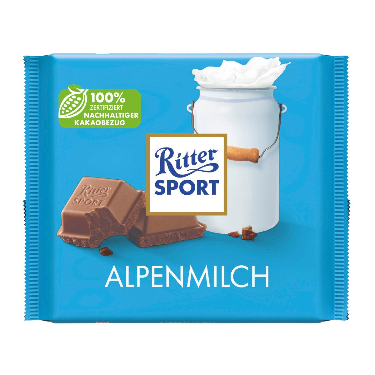 Ritter SPORT Schokolade, Ritter Sport Alpenmilch Vollmilchschokolade mit zartem Schmelz 250g