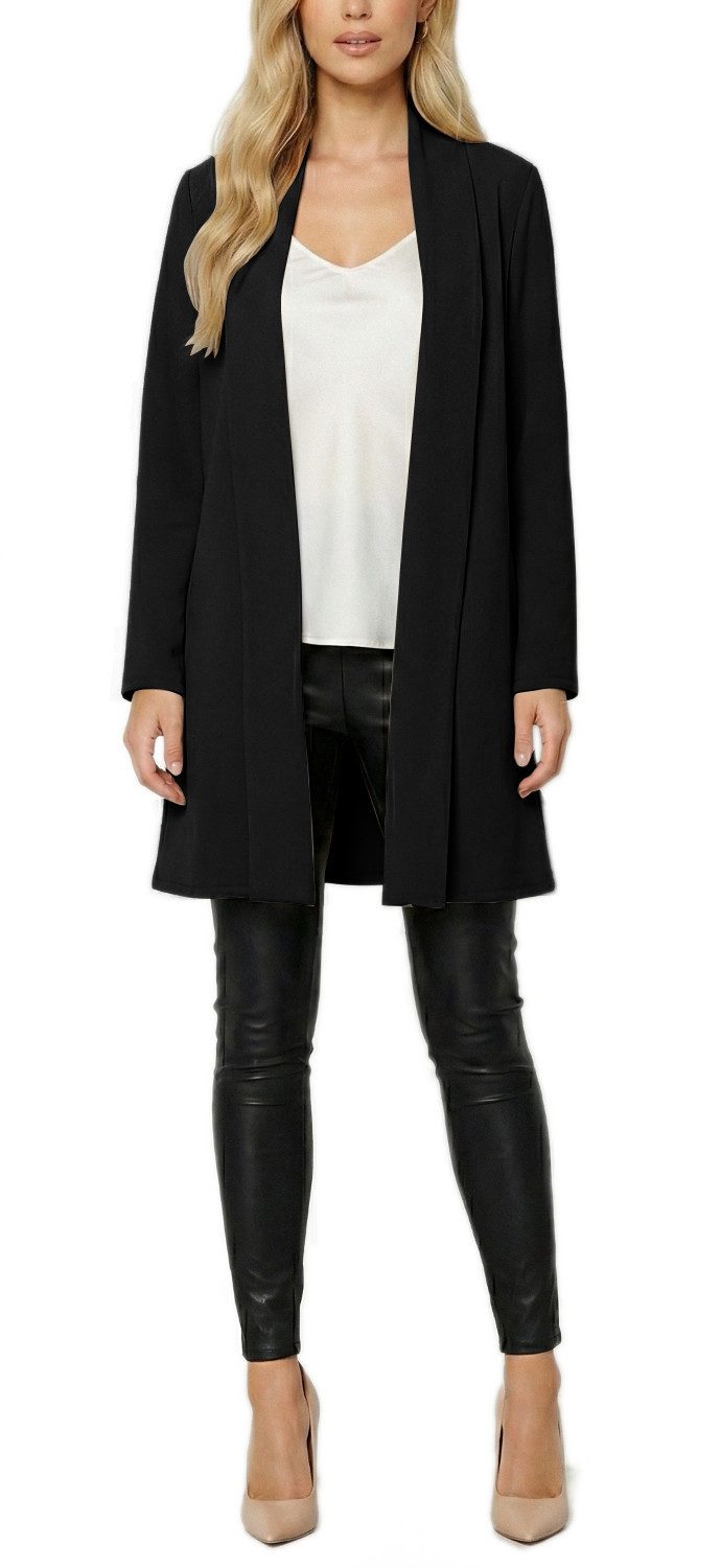 dy_mode Cardigan Damen Langcardigan offen Leichte Übergangsjacke für Frühjahr Sommer in Unifarben, Ohne Verschluss