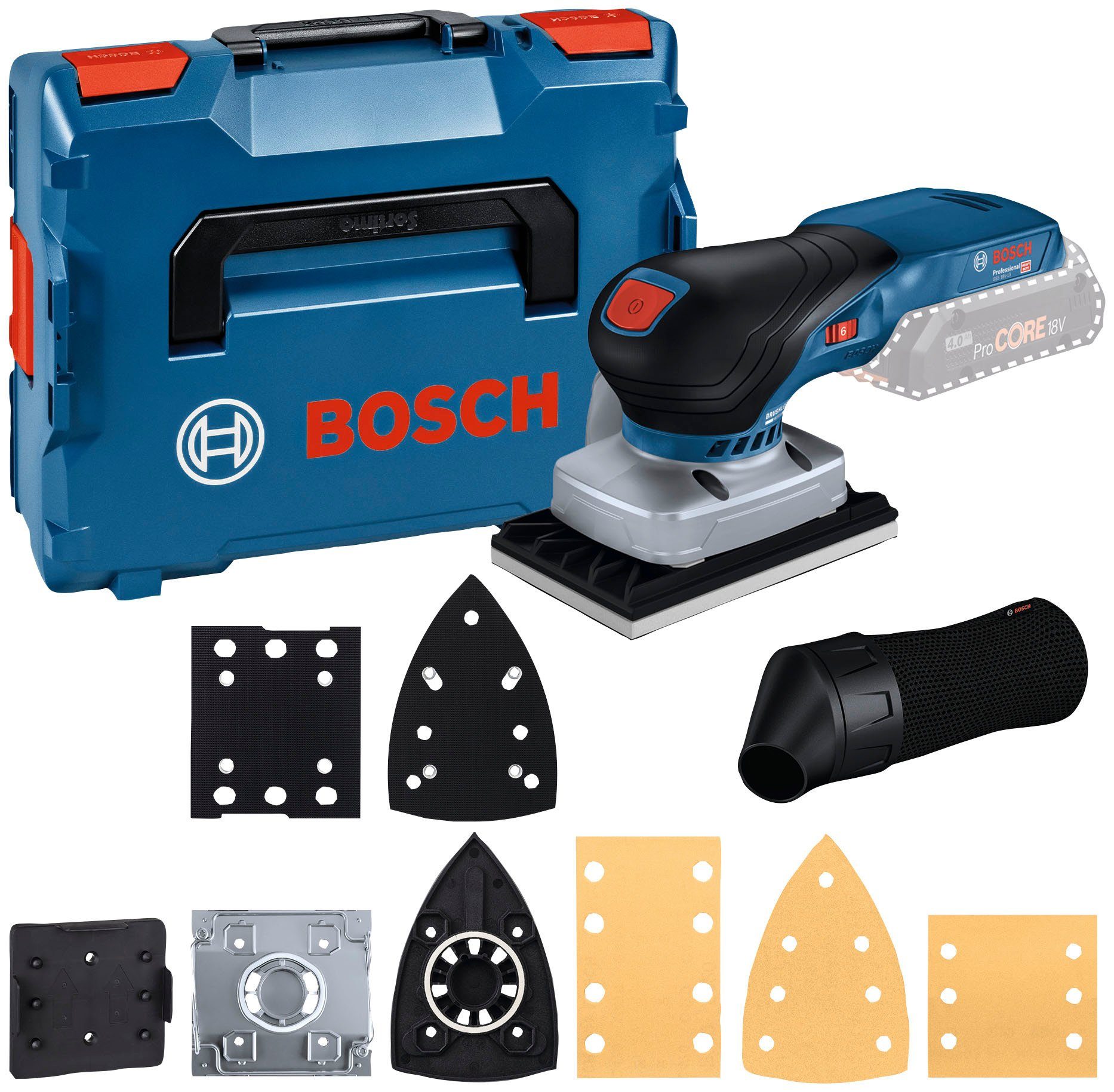 Bosch Professional Akku-Schwingschleifer GSS 18V-13, max. 10000 U/min, 20000 U/min, ohne Akku und Ladegerät