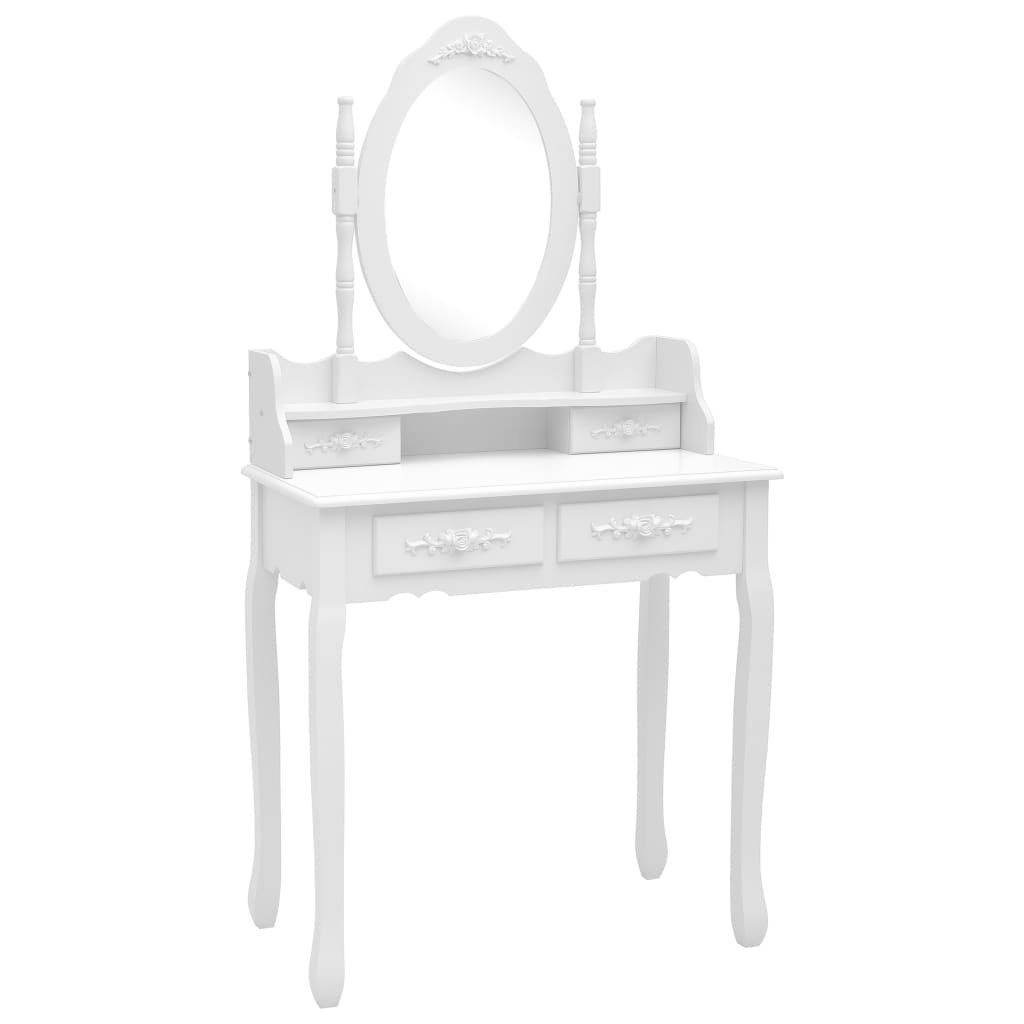 vidaXL Schminktisch Schminktisch-Set mit Hocker Weiß günstig online kaufen