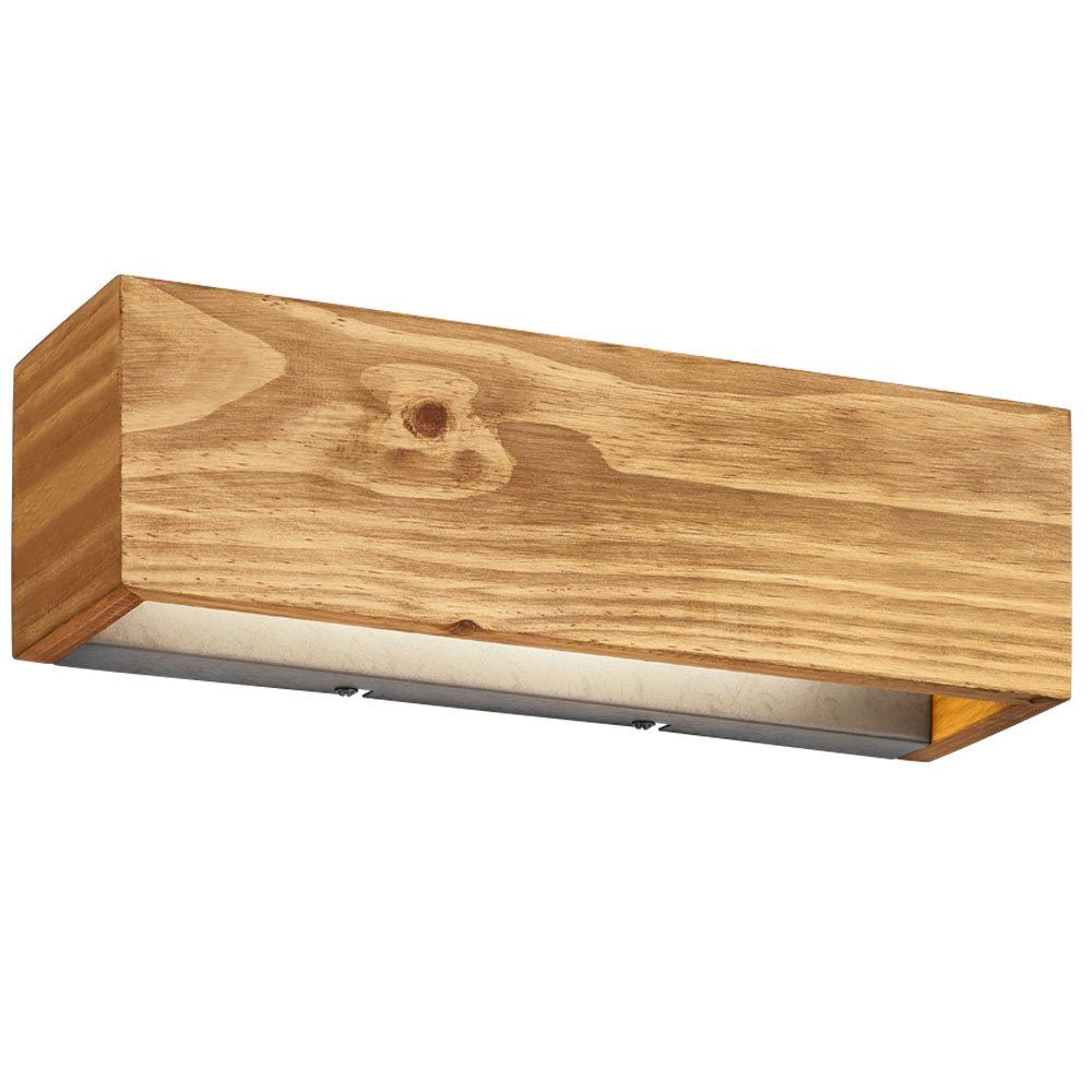 TRIO Leuchten LED Wandleuchte, LED-Leuchtmittel fest verbaut, Warmweiß, Wandleuchte dimmbar Holz indirekte Beleuchtung Wandlampe Flurlampe