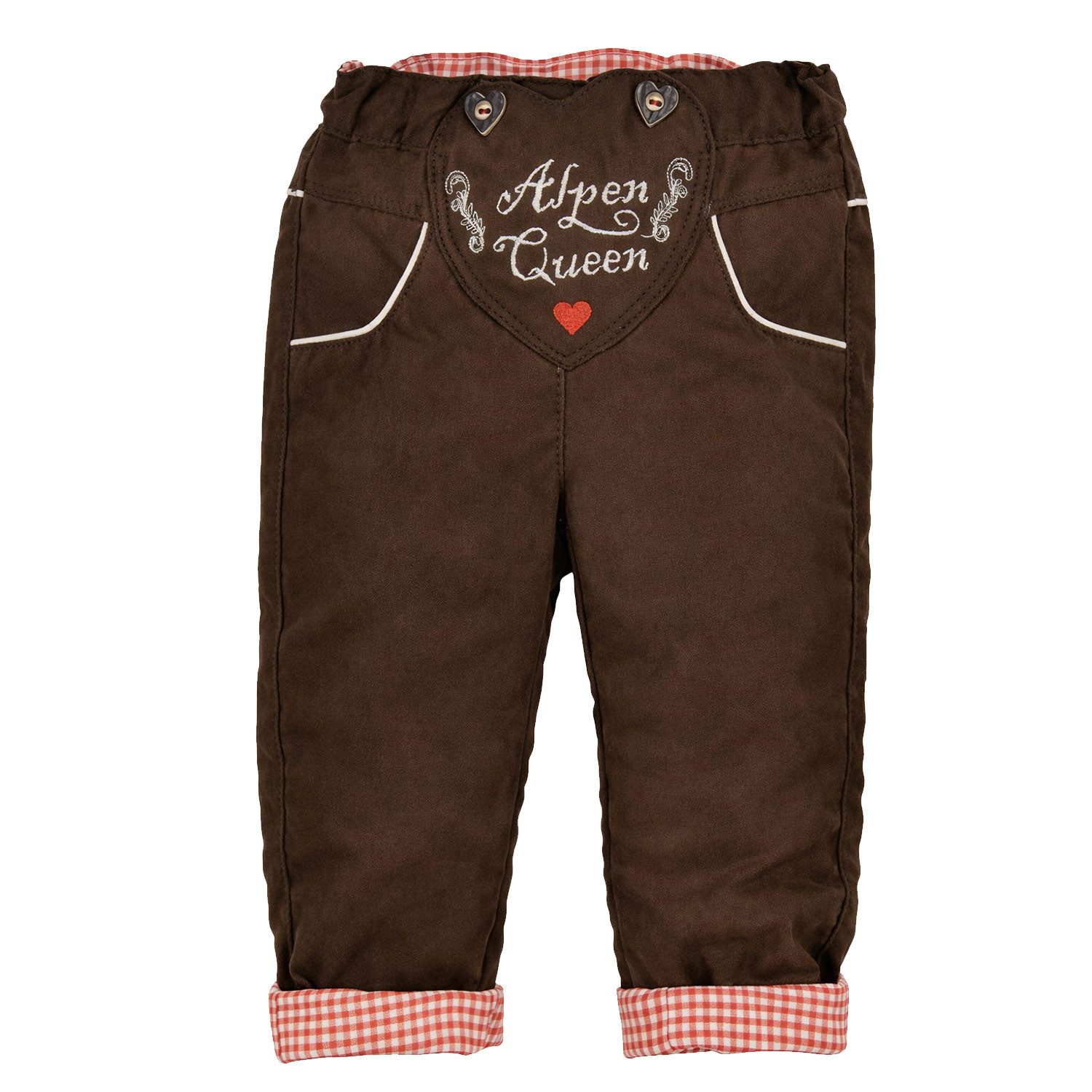 BONDI Trachtenlederhose Baby Mädchen Kunstlederhose 'Alpen Queen' 86683, B