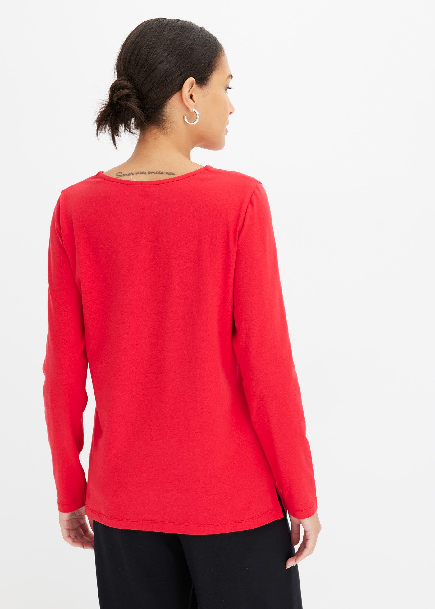 bonprix Langarmshirt bequeme Passform, Langarm, tolle Ösen-Details günstig online kaufen
