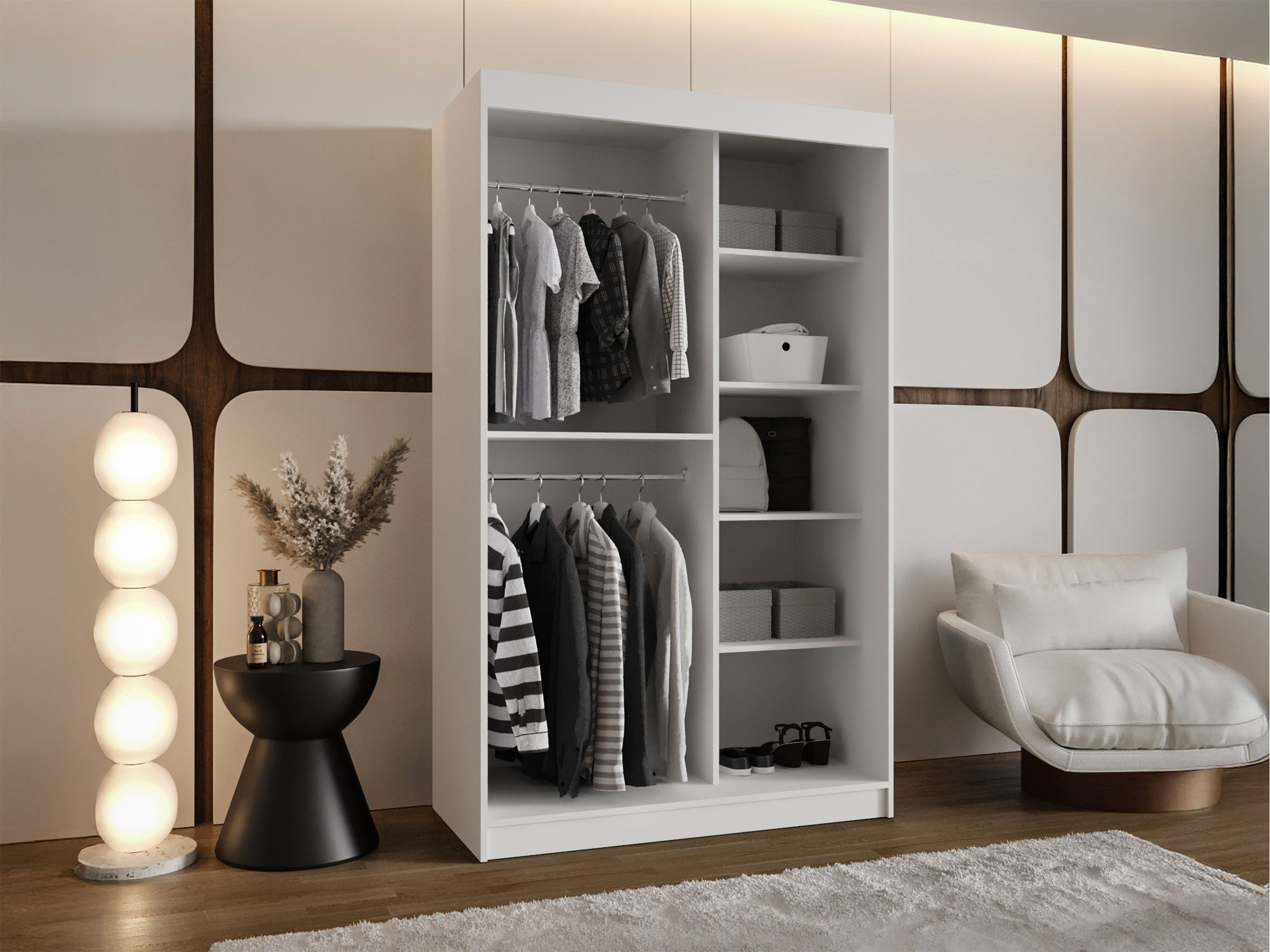 MIRJAN24 Kleiderschrank Selfie 120 cm (mit zwei Schiebetüren) 120x62x200 cm