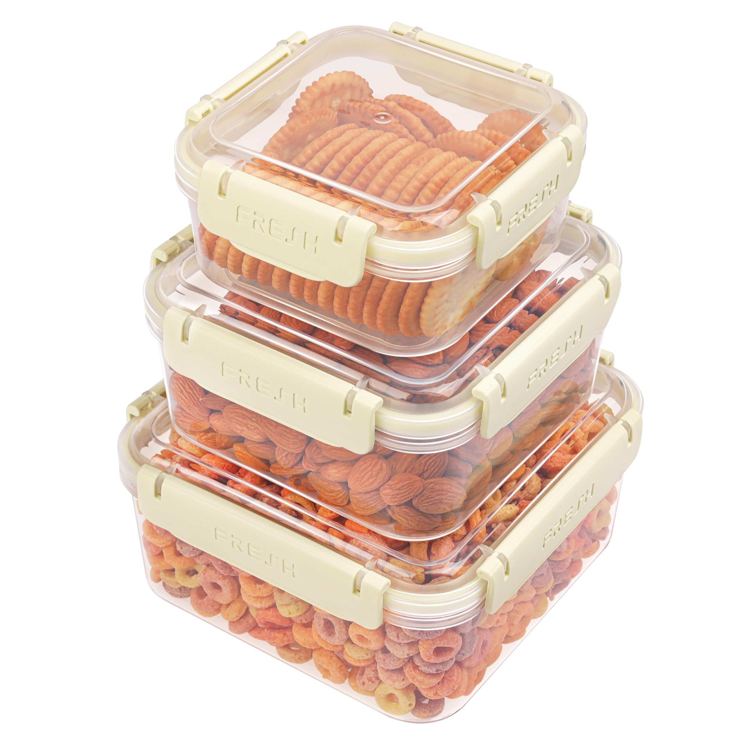 Frischhaltedose BELLE VOUS 3 Stück Kunststoff Frischhaltedosen Set 530ml, 950ml &