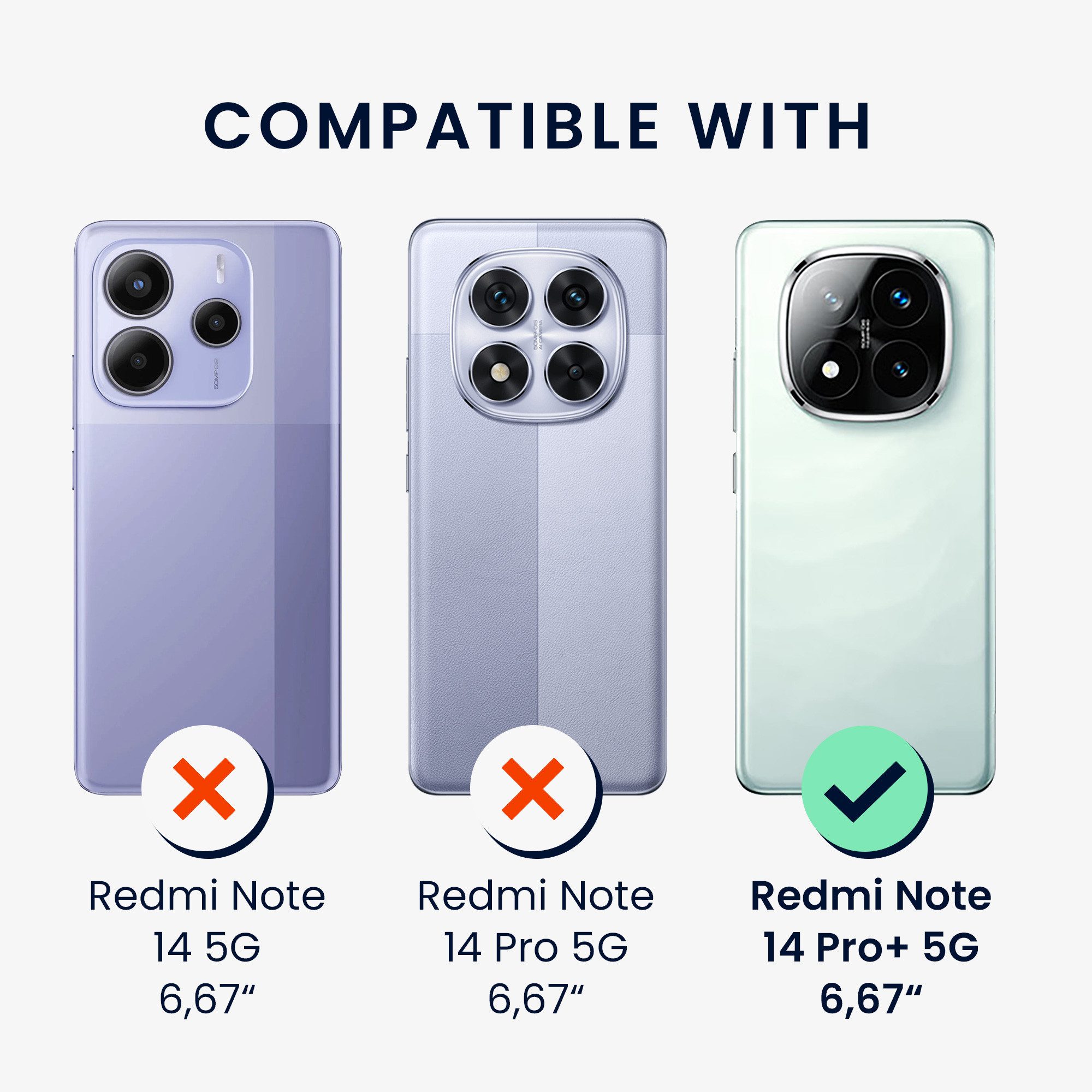 kwmobile Handyhülle Hülle für Xiaomi Redmi Note 14 Pro+ 5G / Redmi Note 14 Pro Plus 5G, Case mit Schutzfolie Kirschblütenblätter Design