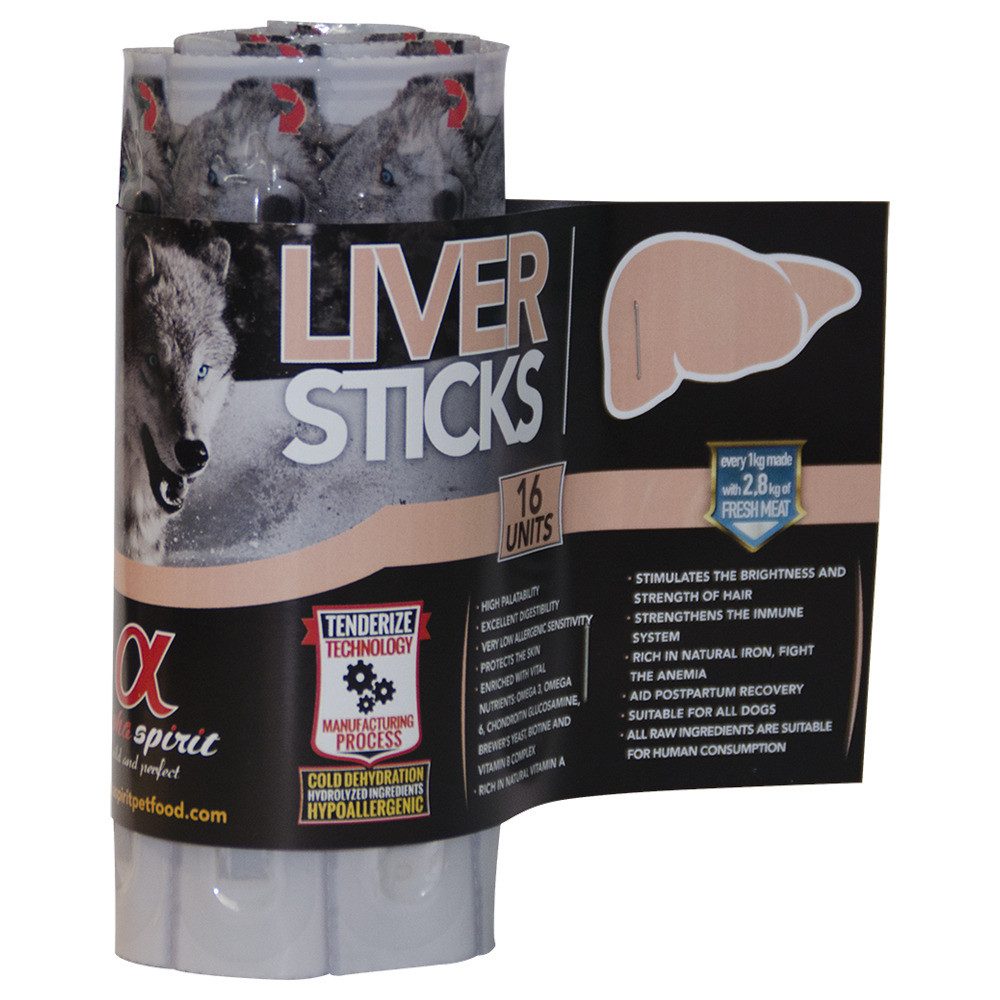 Alpha Spirit Ristra Stick Leber 16er - 12 Stück, Snack für: Hund