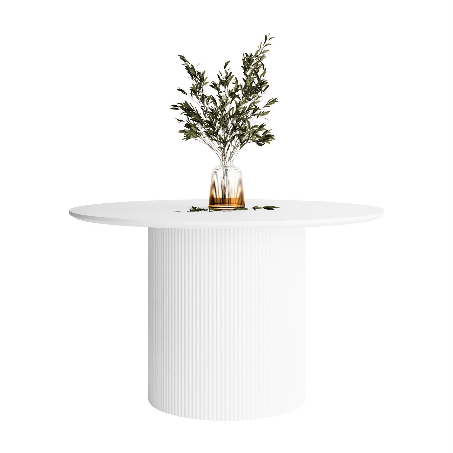 yourhouse24 Esstisch Runder Esstisch OVI 120 cm mit geriffelter Struktur (1 günstig online kaufen