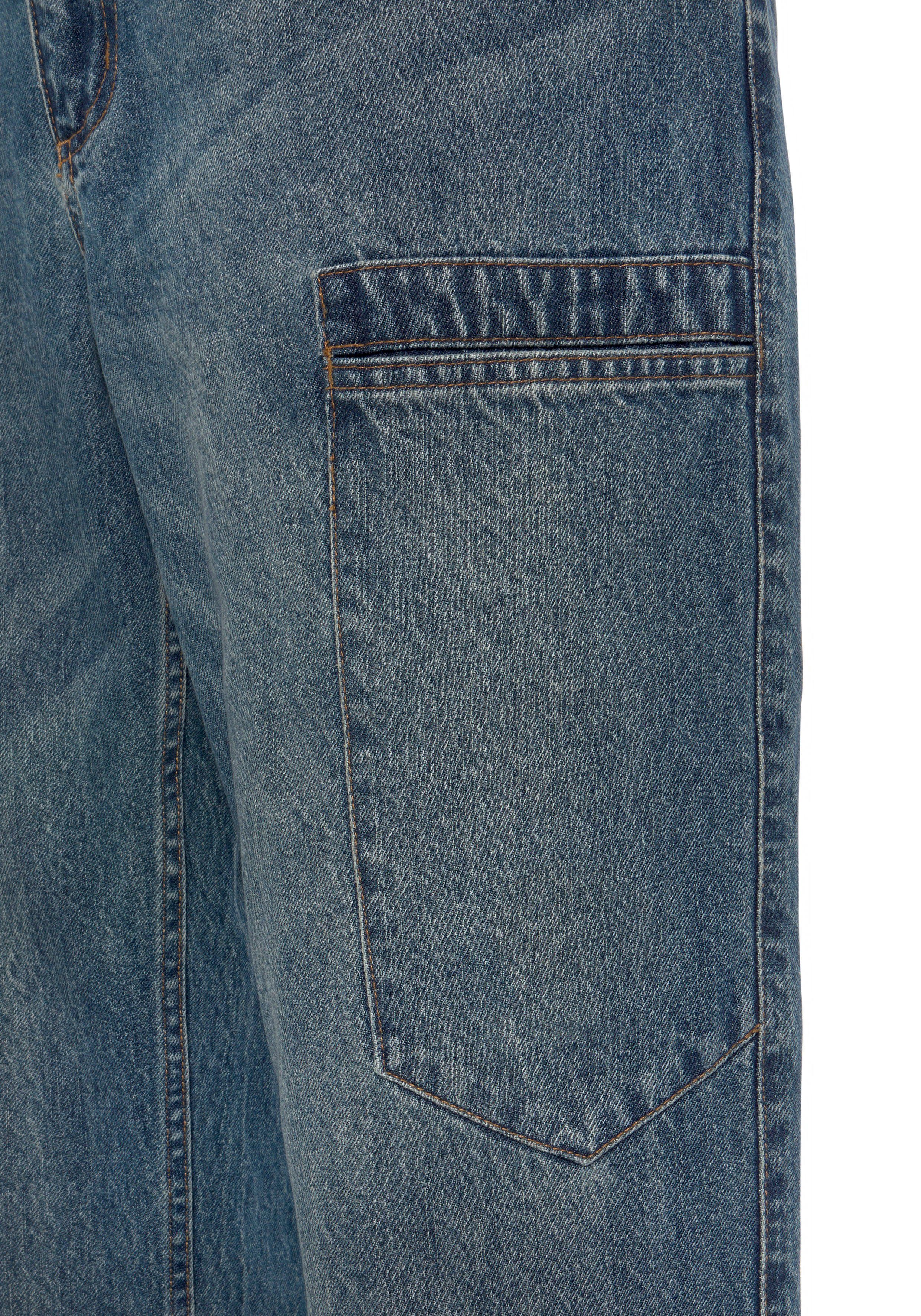 fit) (aus Country Jeans dehnbarem praktischen Taschen mit 6 Cargo Northern comfort robuster 100% Arbeitshose Jeansstoff, mit Baumwolle, Bund,