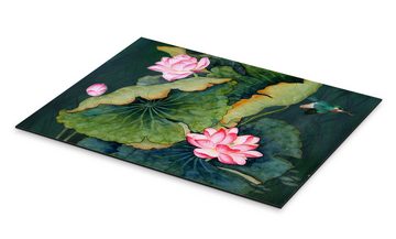 Posterlounge Alu-Dibond-Druck Master Collection, Lotusblüten, Malerei