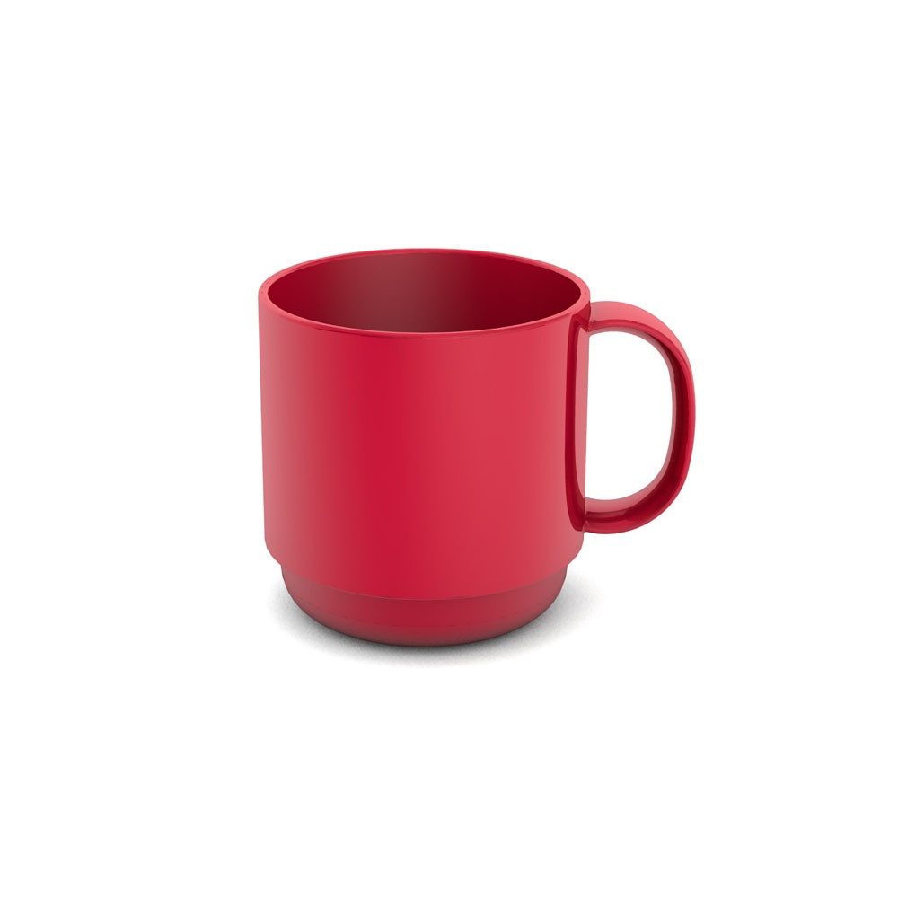 Ornamin Becher Kleiner Henkelbecher Klassik Plus, Mehrwegbecher l Campingbecher l Stapelbar l Wiederverwendbar