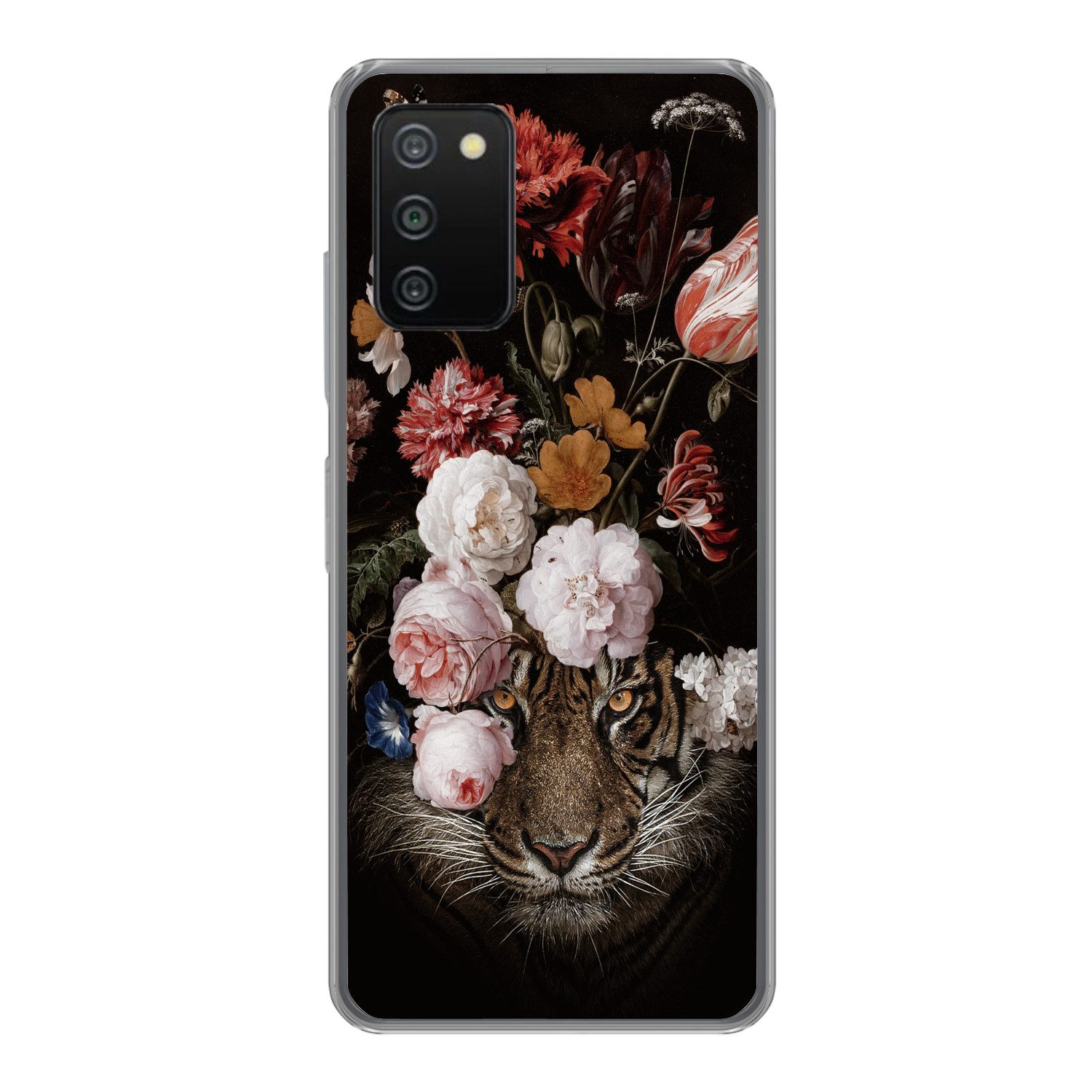 MuchoWow Handyhülle für Samsung Galaxy A03s Blumen - Jan Davidsz de Heem - Tiger - Gemälde, Smartphone-Bumper, Print, Handy Schutzhülle Dünn