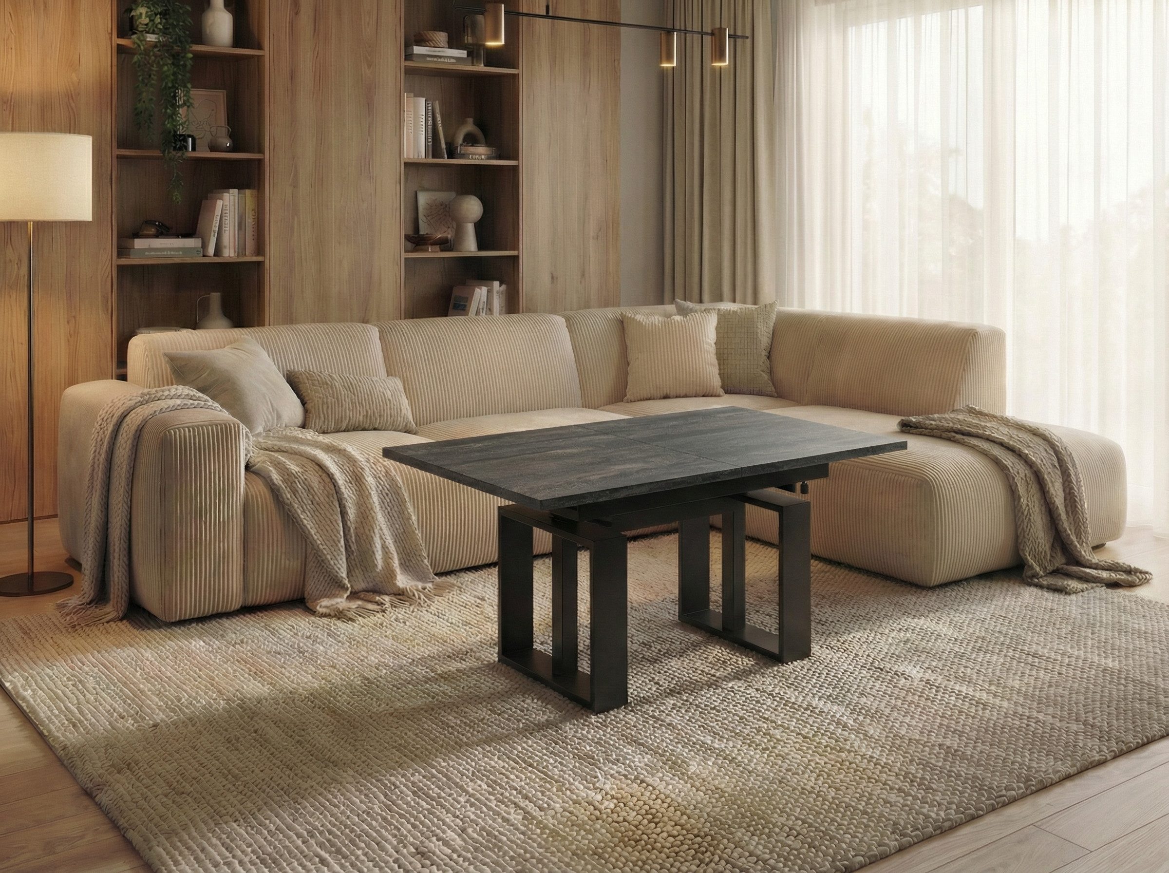 Endo-Moebel Couchtisch Empoli - ausziehbar 110-170cm und höhenverstellbar D günstig online kaufen