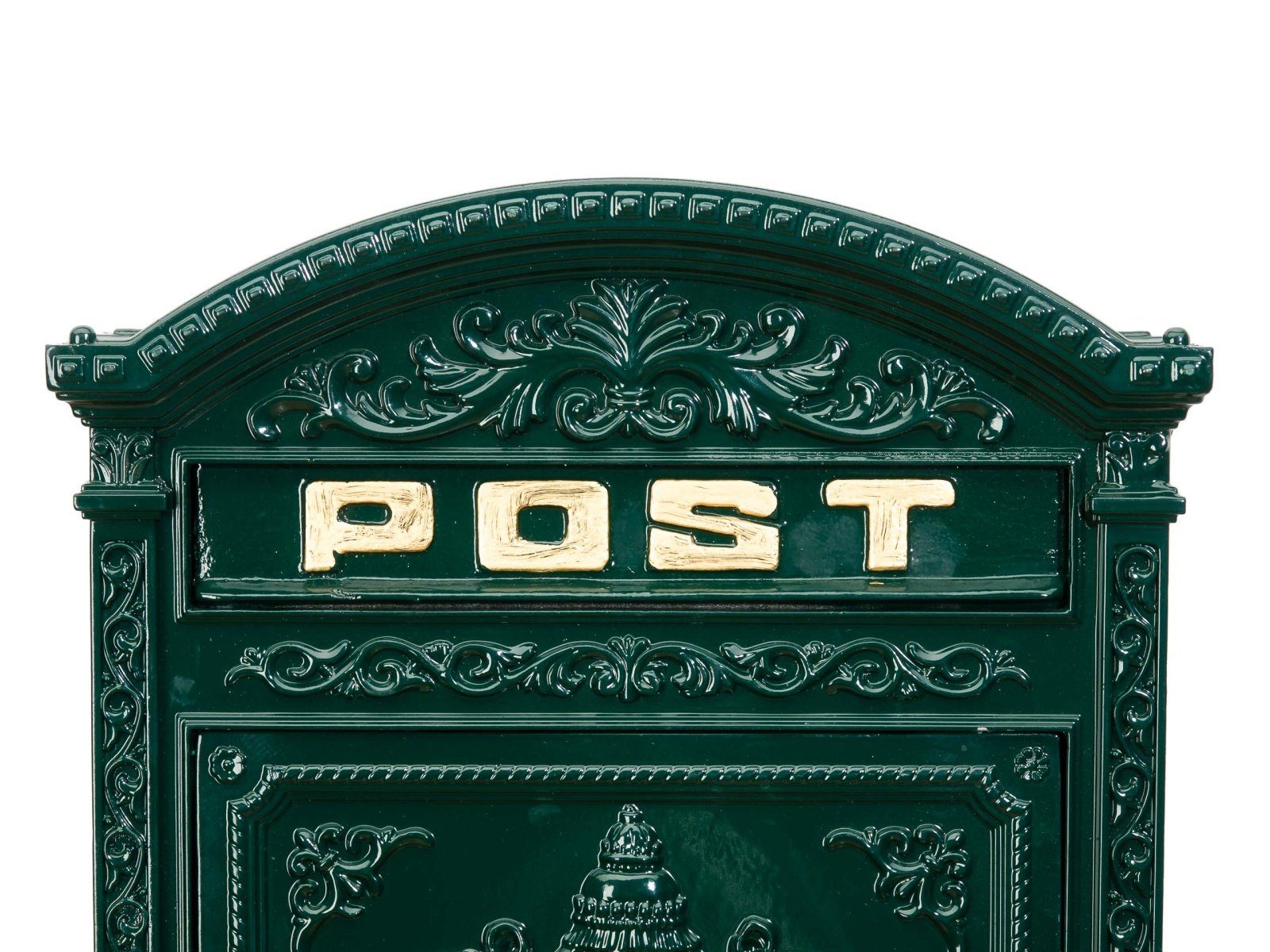 Aubaho Wandbriefkasten Briefkasten Wandbriefkasten Alu antik Stil Nostalgie l grün Postkasten