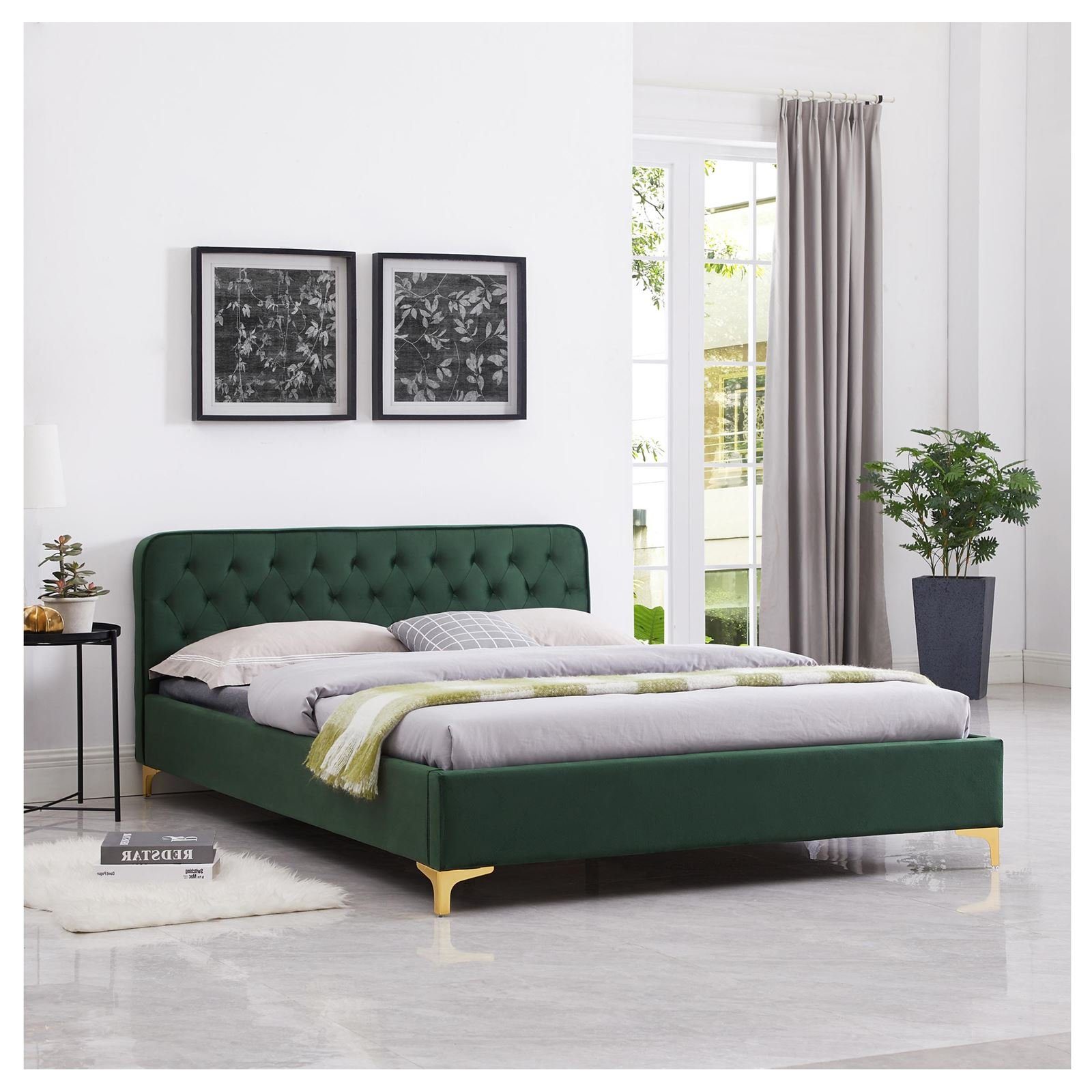 CARO-Möbel Polsterbett GLAMOUR, Polsterbett Doppelbett 140x200 günstig online kaufen