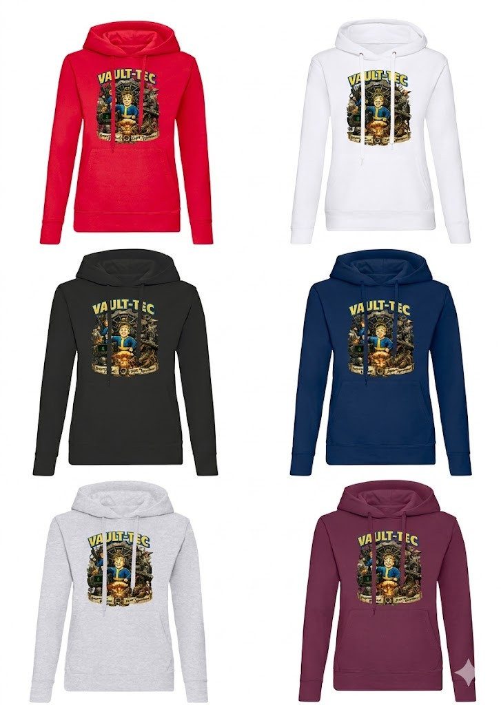 Blondie & Brownie Hoodie Damen Hoodie VaultTec Game Print Kapuzenpullover Streetwear Damen Hoodie VaultTec Game Print Kapuzenpullover Streetwear