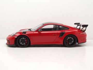 Minichamps Modellauto Porsche 911 GT3 RS (991.2) Weissach Package 2019 rot mit schwarzen, Maßstab 1:18