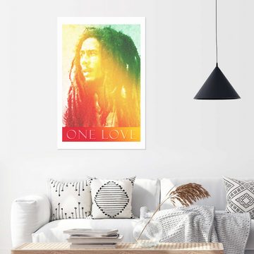 Posterlounge Wandfolie Alex Saberi, Bob Marley One Love, Wohnzimmer Illustration