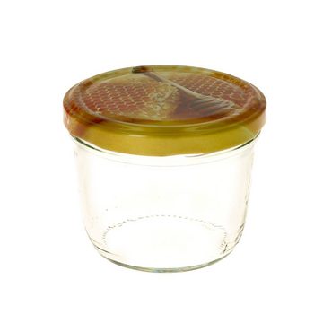 MamboCat Einmachglas 10er Set Sturzglas 230 ml Carino Deckel mit Honigwabe incl. Rezeptheft, Glas