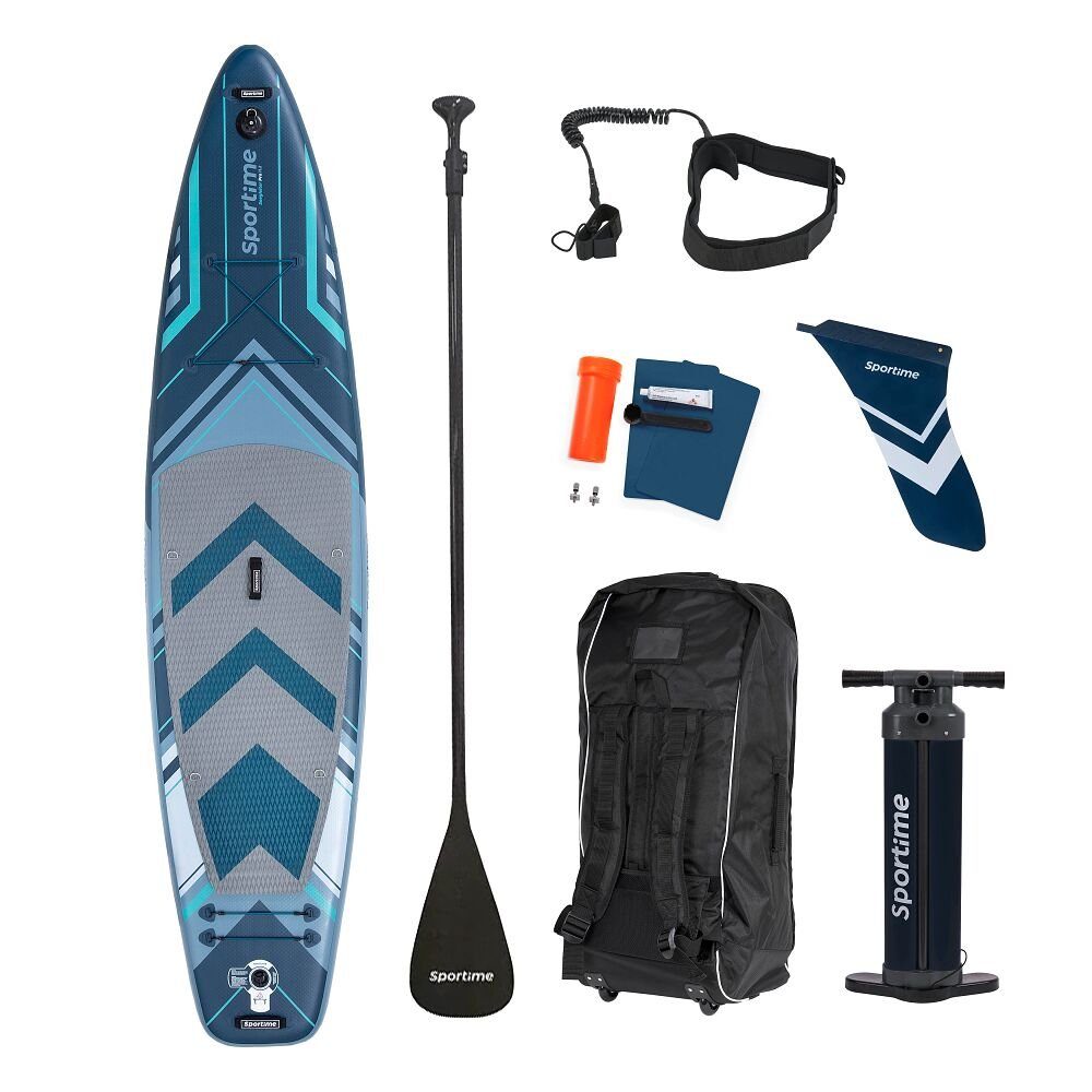 Sportime SUP-Board Stand Up Paddling Board Seegleiter Pro Full-Carbon-Set, 3-fach verstärkte Rail, machen das Board formstabil, hart & steif