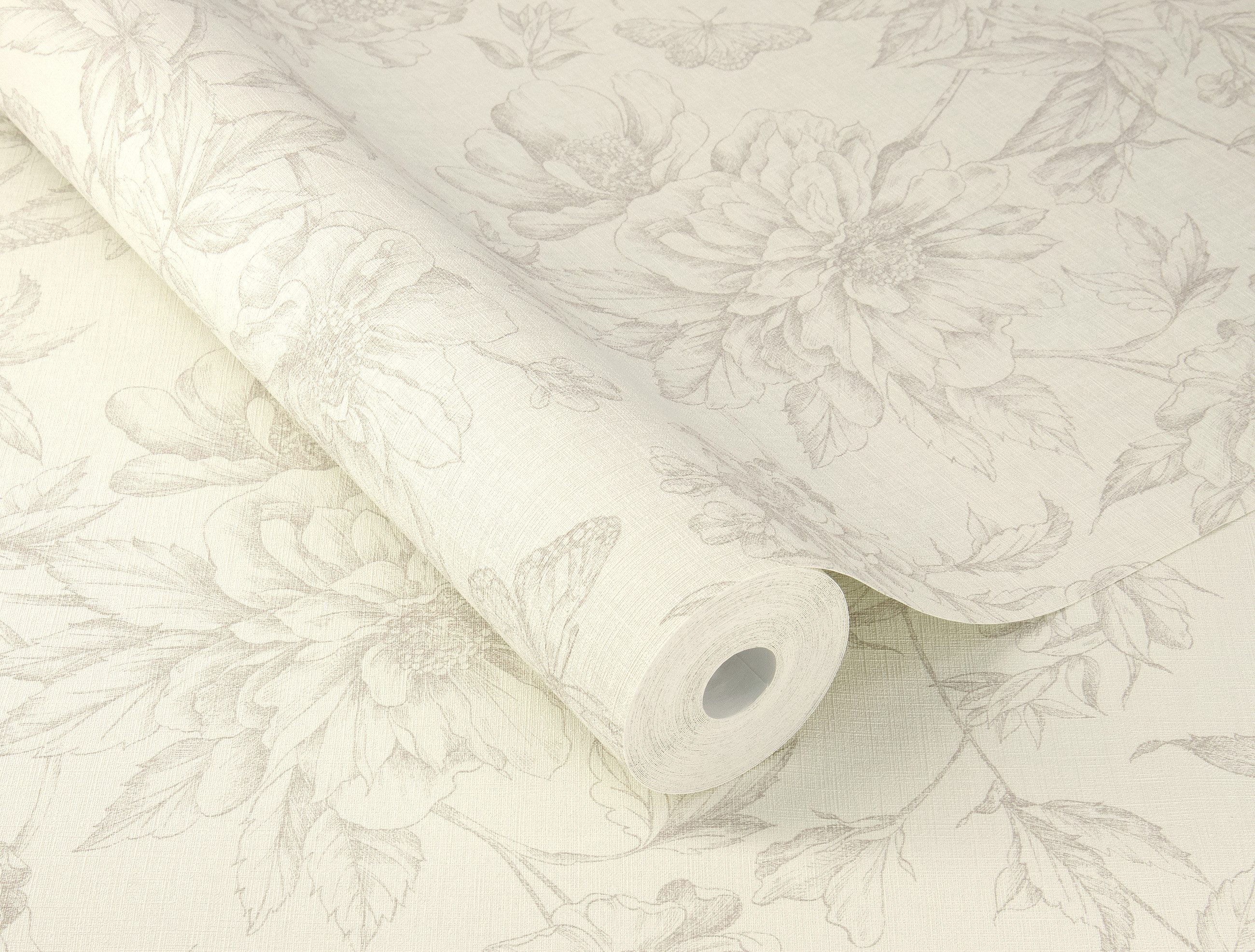 Rasch Vliestapete mit floralem Muster im Vintage Stil, floral, gemustert, geblümt, botanisch, (1 St), Vintage