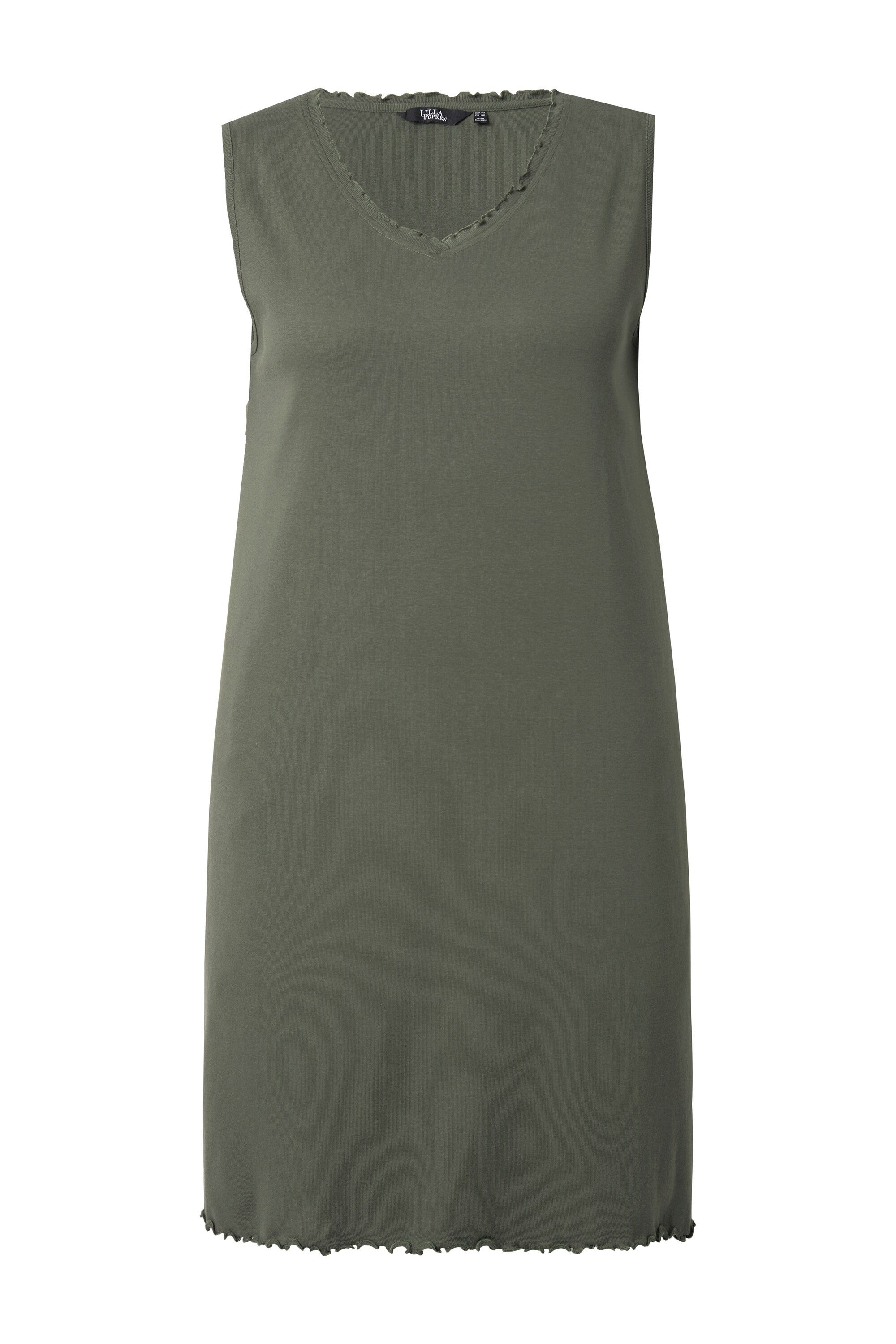 Ulla Popken Maxikleid Kleid A-Linie Jersey V-Ausschnitt ärmellos günstig online kaufen
