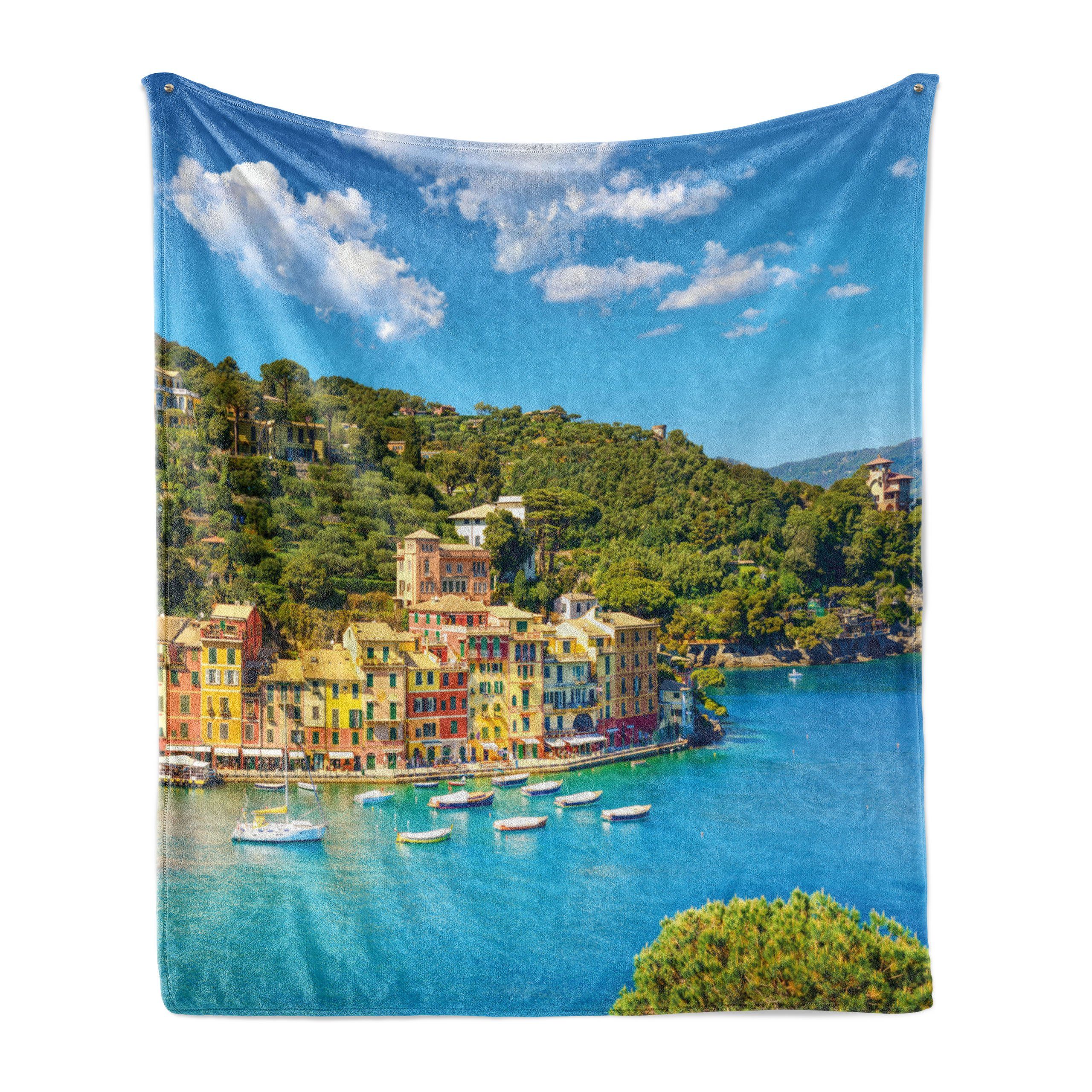 und Panoramablick Italien für Innen- Plüsch Portofino Wohndecke Gemütlicher den Abakuhaus, Außenbereich,