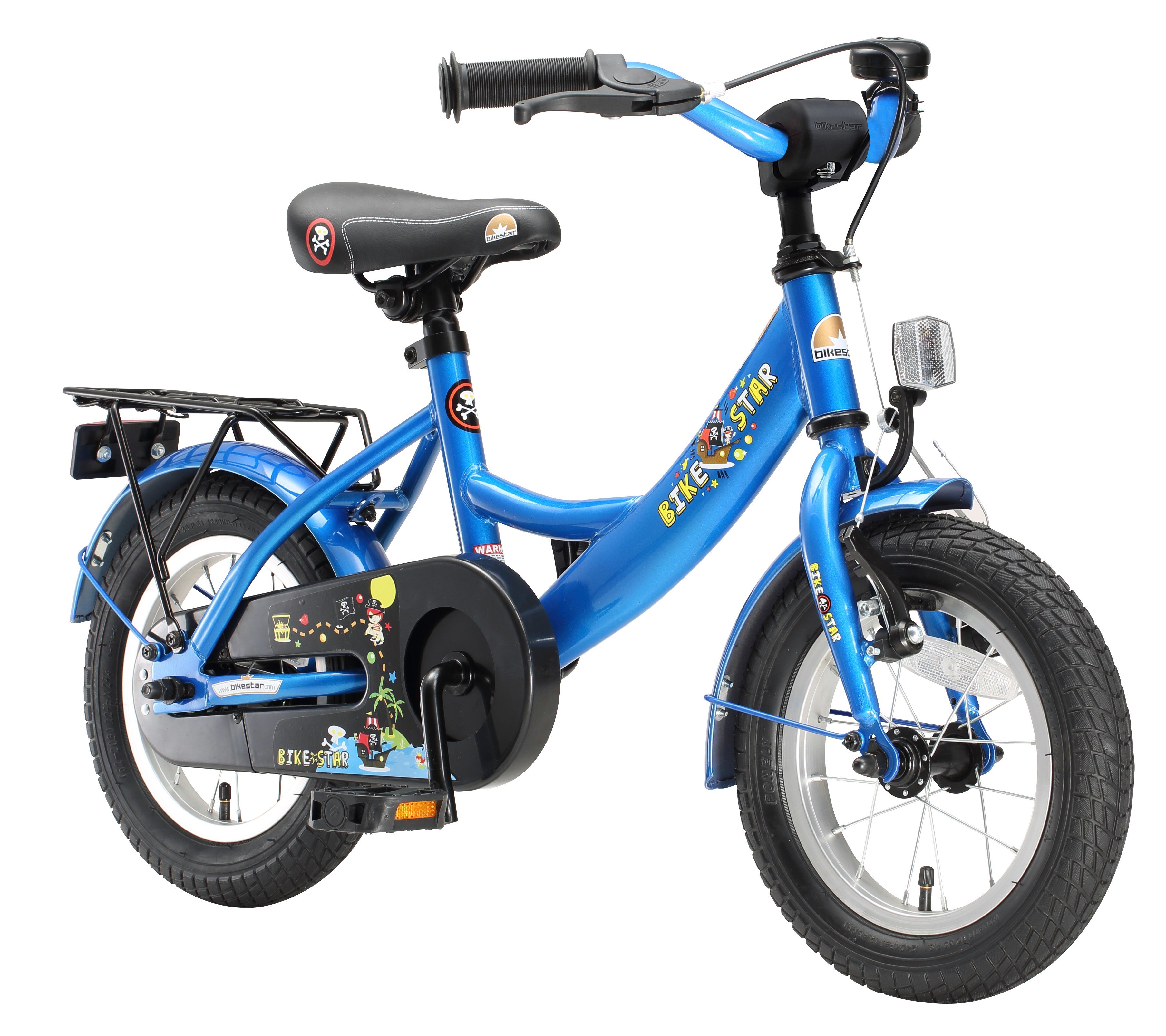 Bikestar Kinderfahrrad Classic, 12 Zoll, ab 93 cm, 3 - 5 Jahre, Jungen, Mädchen, 1 Gang, Handbremse, Rücktrittbremse, Kettenschutz, Höhenverstellbar