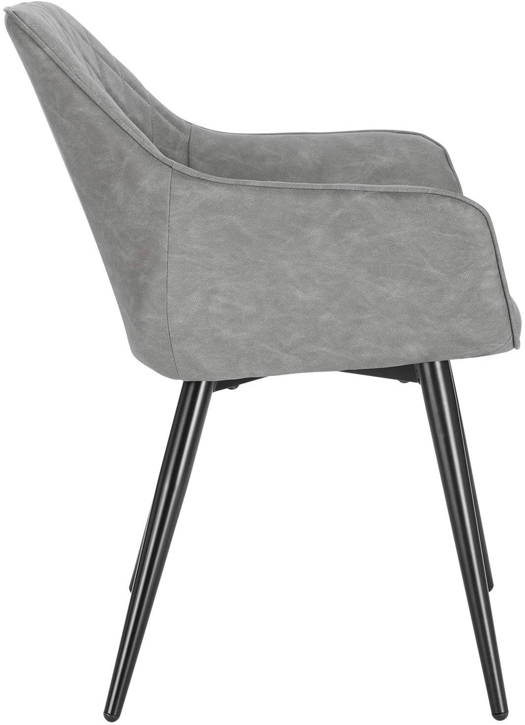 Woltu Esszimmerstuhl (2 Stuhl, Polsterstuhl Armlehnen, St), Metall mit Design