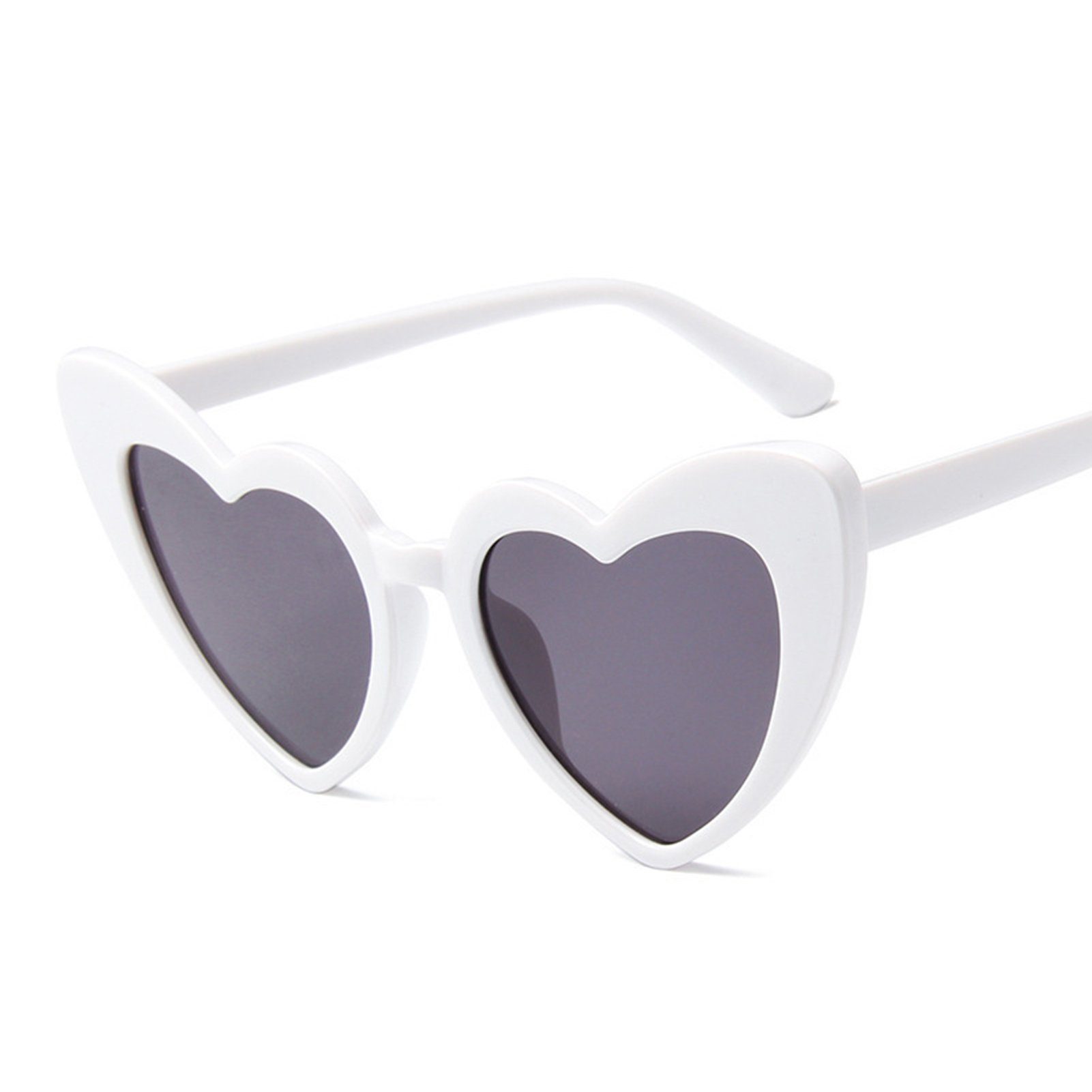 Blusmart Retrosonnenbrille Damen-Sonnenbrille In Herzform, Vintage-Stil, Blendfrei white