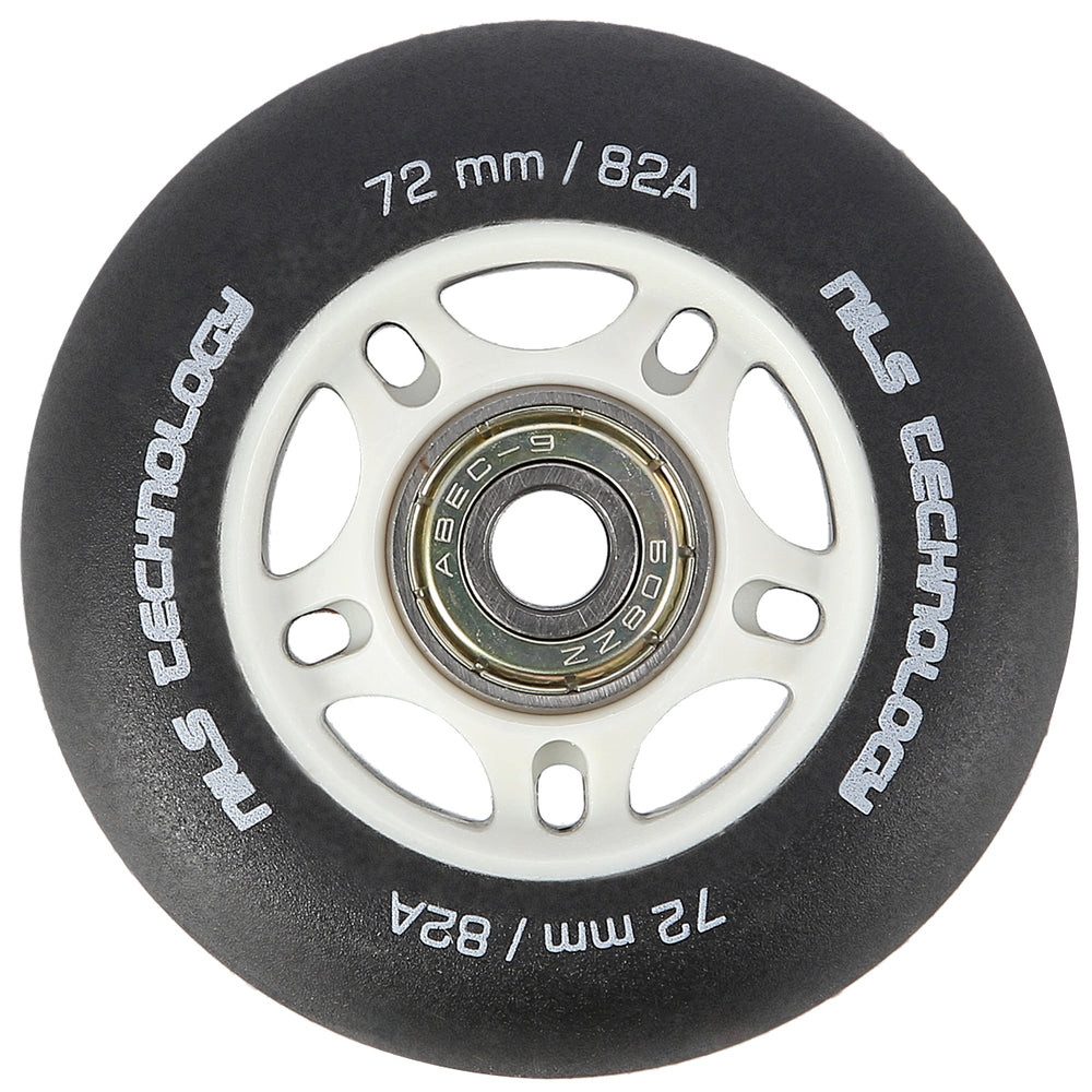 NILS EXTREME Inlineskates-Rolle Ersatzrollen Rollensatz Kugellager (Spar-Set, 4 St), 82A, 72 mm, 4er-Satz, ABEC-9 Kugellager