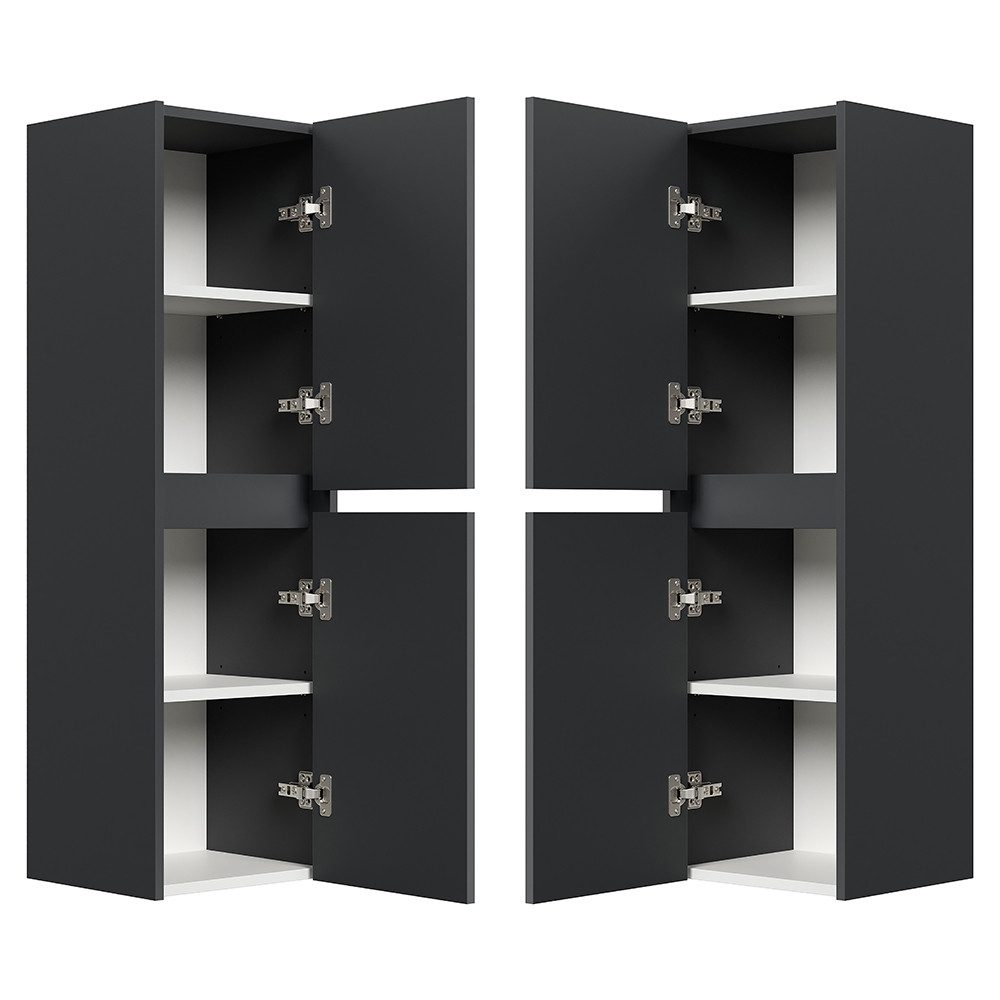 Lomadox Midischrank LIVIGNO-02 112cm hoch, wandhängend, graphit matt günstig online kaufen