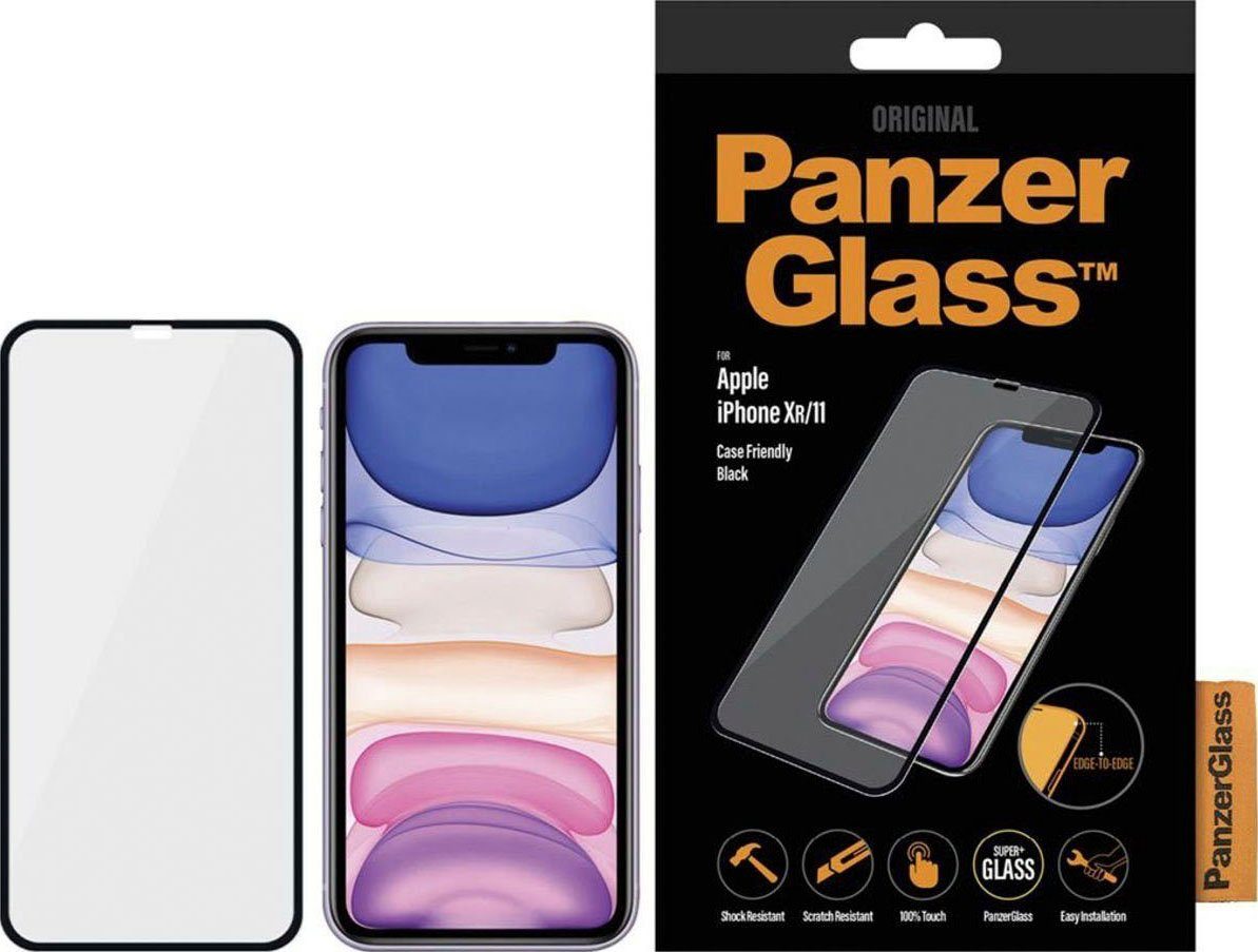 PanzerGlass Displayschutzglas Edge to Edge Apple iPhone 11, XR CaseFriendly für Apple iPhone 11, Apple iPhone XR