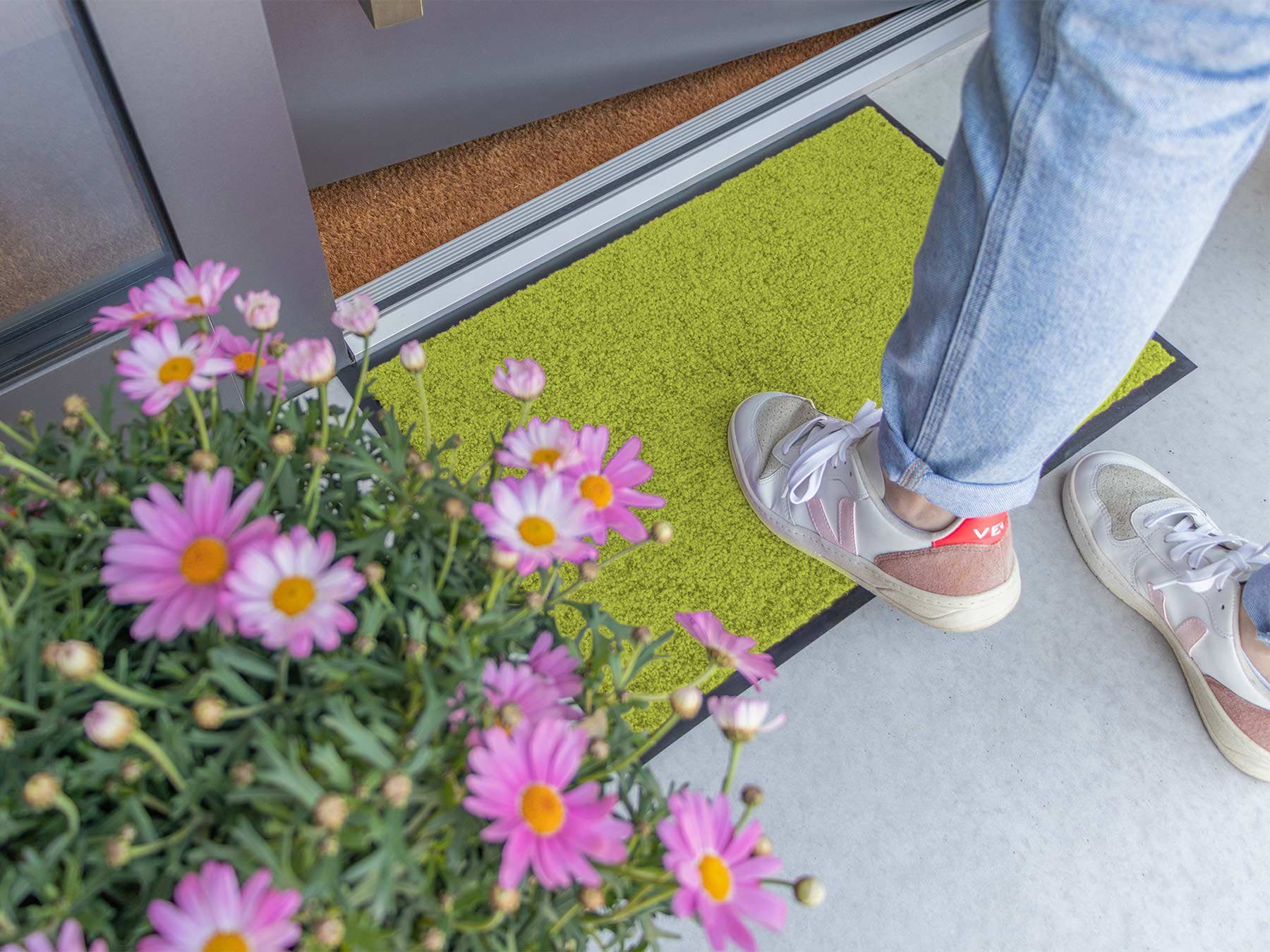Fußmatte CLEAN, Primaflor-Ideen große rechteckig, grün mm, Schmutzfangmatte, waschbar 8,5 in Höhe: Textil, Farbauswahl