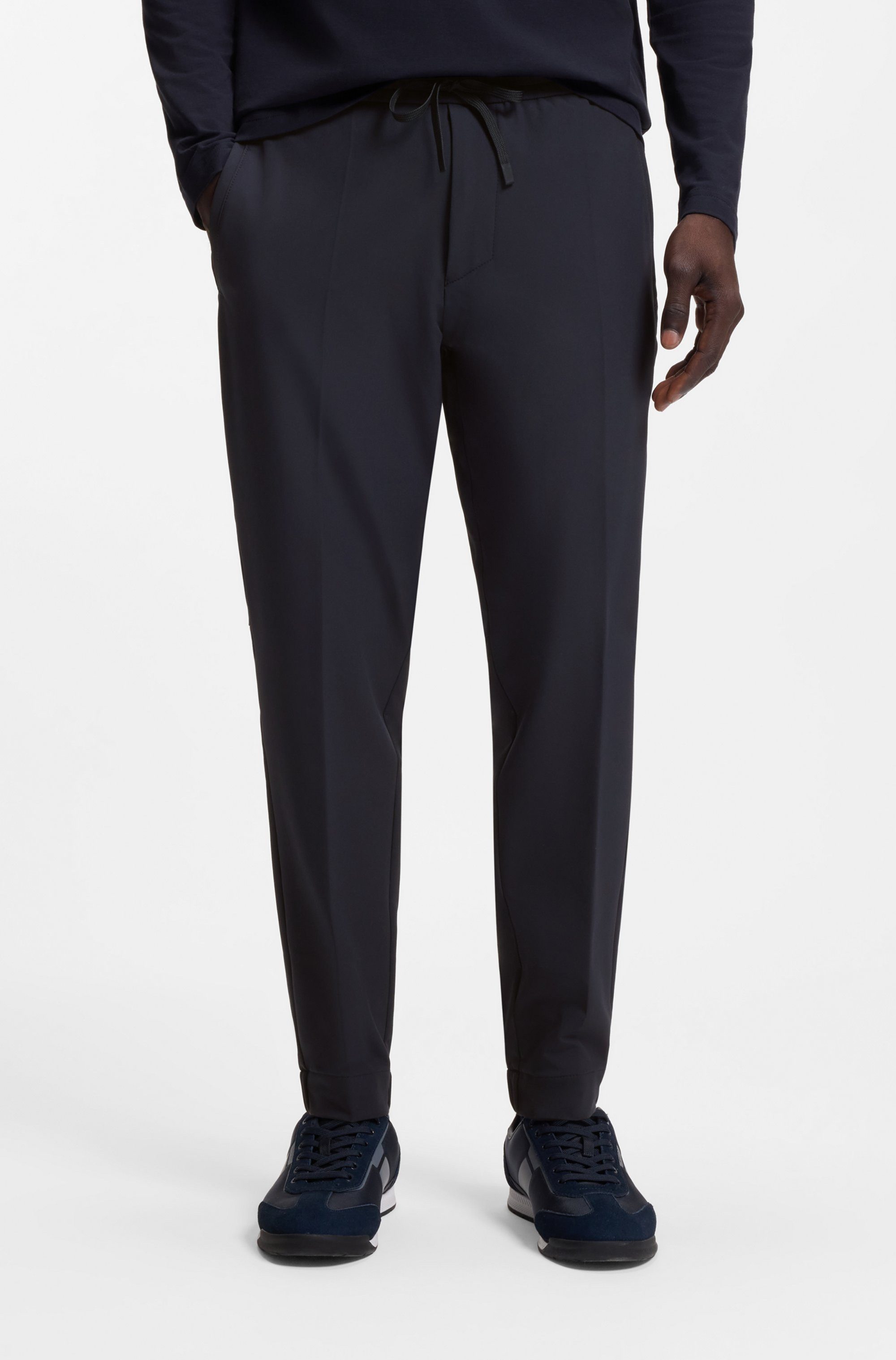 BOSS GREEN Stretch-Hose T Flex mit elastischem Bund und Kordelzug Stretchhose Businesshose