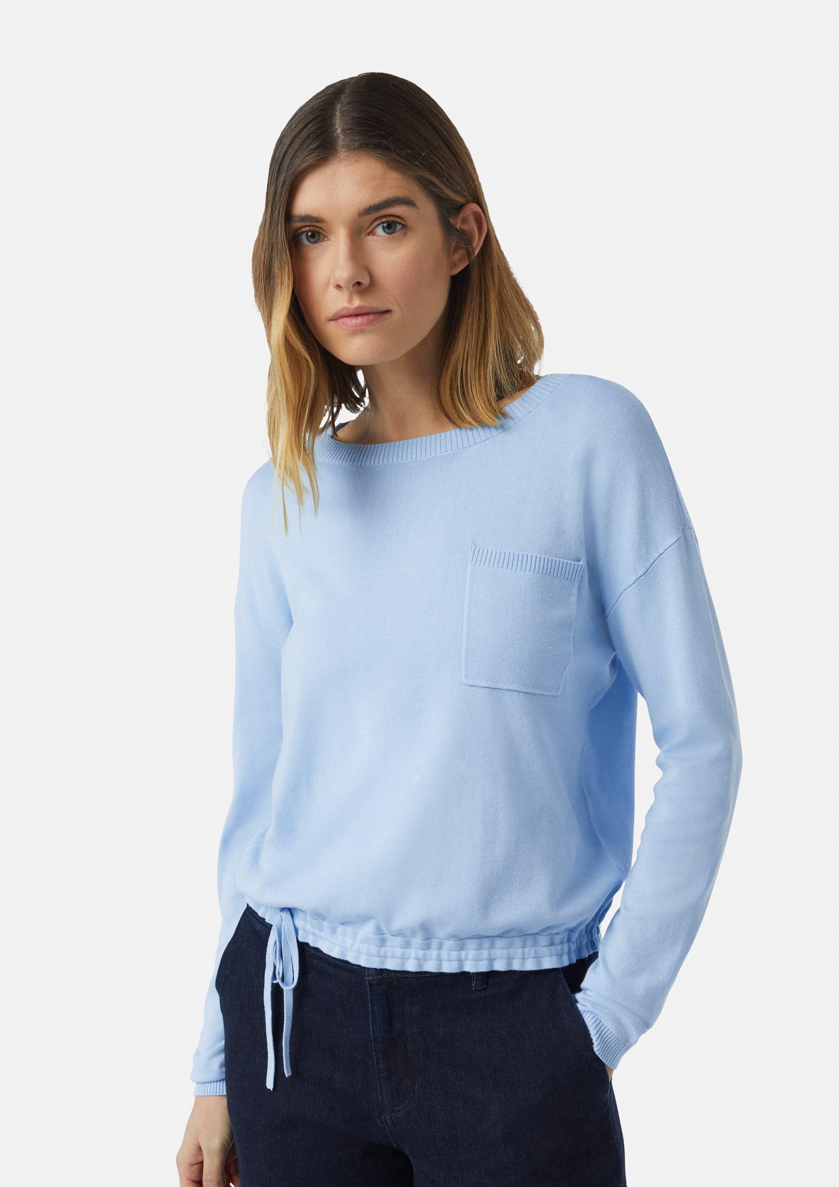 Comma Langarmshirt Feinstrickpullover mit Durchzugkordel Durchzugkordel günstig online kaufen