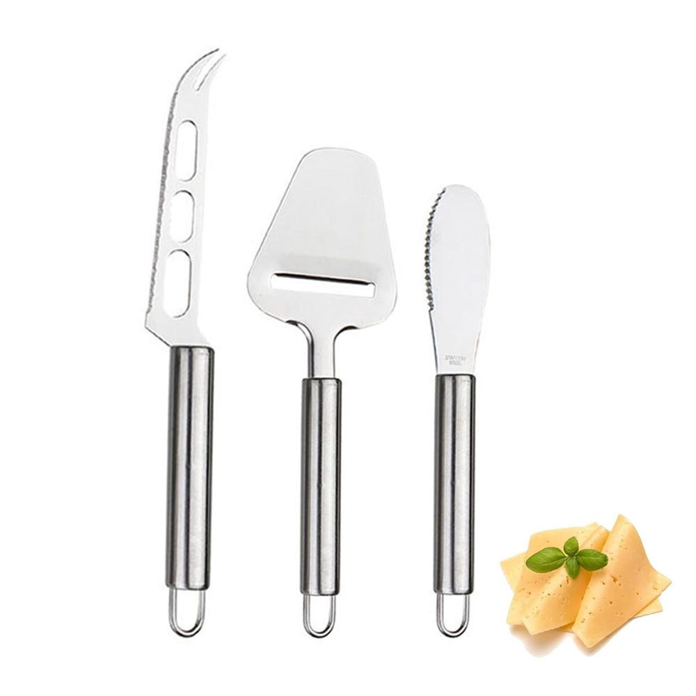 TUWENA Käsemesser 3 Stück Käsemesser Set, Käseschneider aus Edelstahl, Käse Werkzeuge