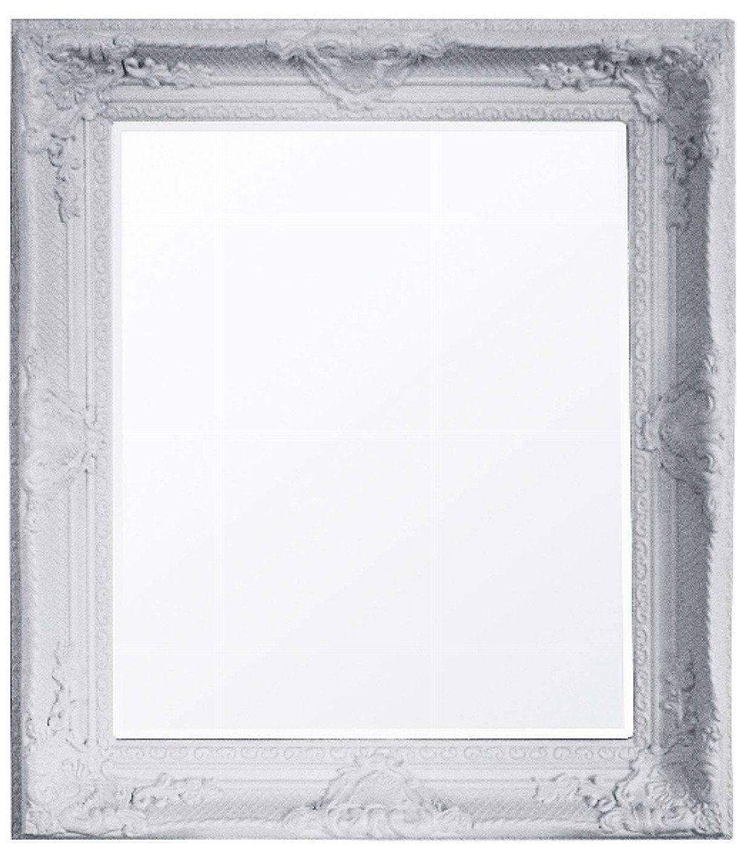 Casa Padrino Barockspiegel Barock Wandspiegel Weiss Höhe 47 cm, Breite 37 cm - Antik - Handgefertigt | Barock-Spiegel