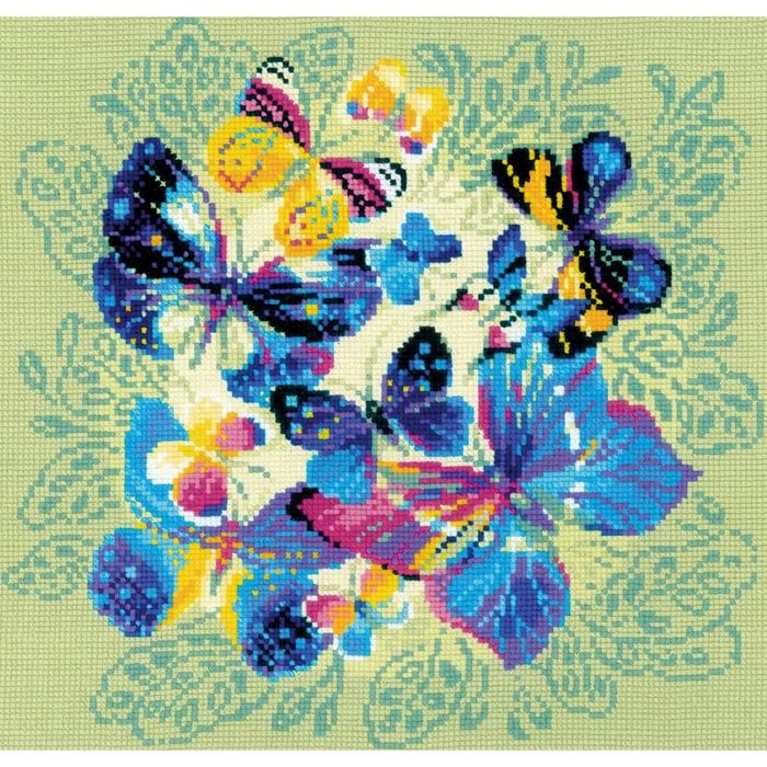 Riolis Kreativset Riolis Kreuzstich Set "Bunte Schmetterlinge" Zählmuster 40x40cm (embroidery kit)