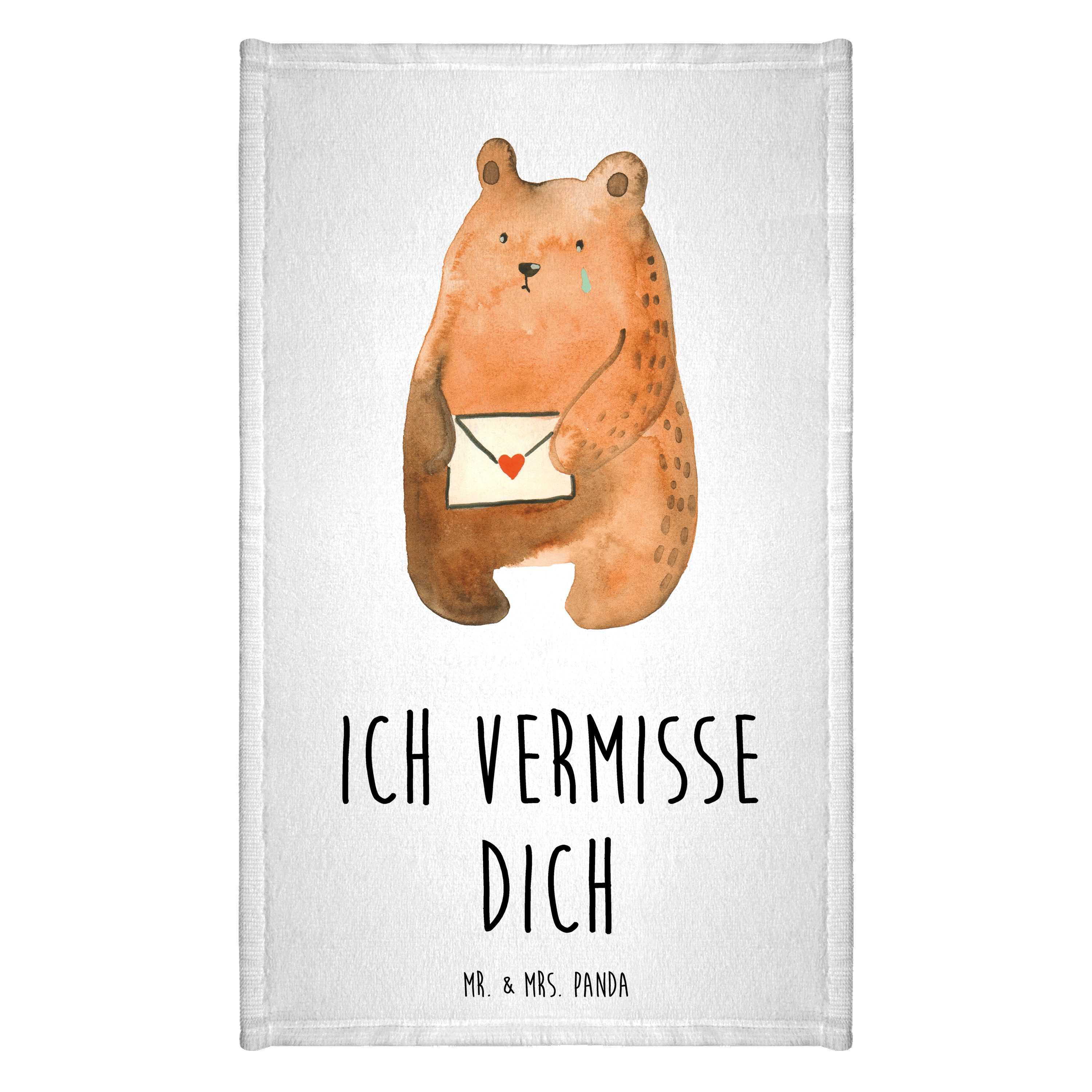 Handtuch Bär Liebesbrief - Weiß - Geschenk, Kinder Handtuch, Liebeskummer, Fro